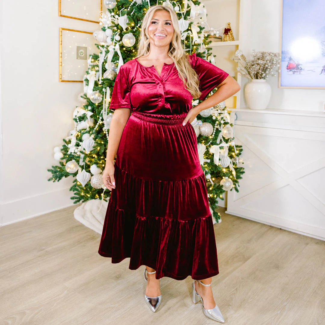 Letters From You Midi Dress, Wine - Giverhouse