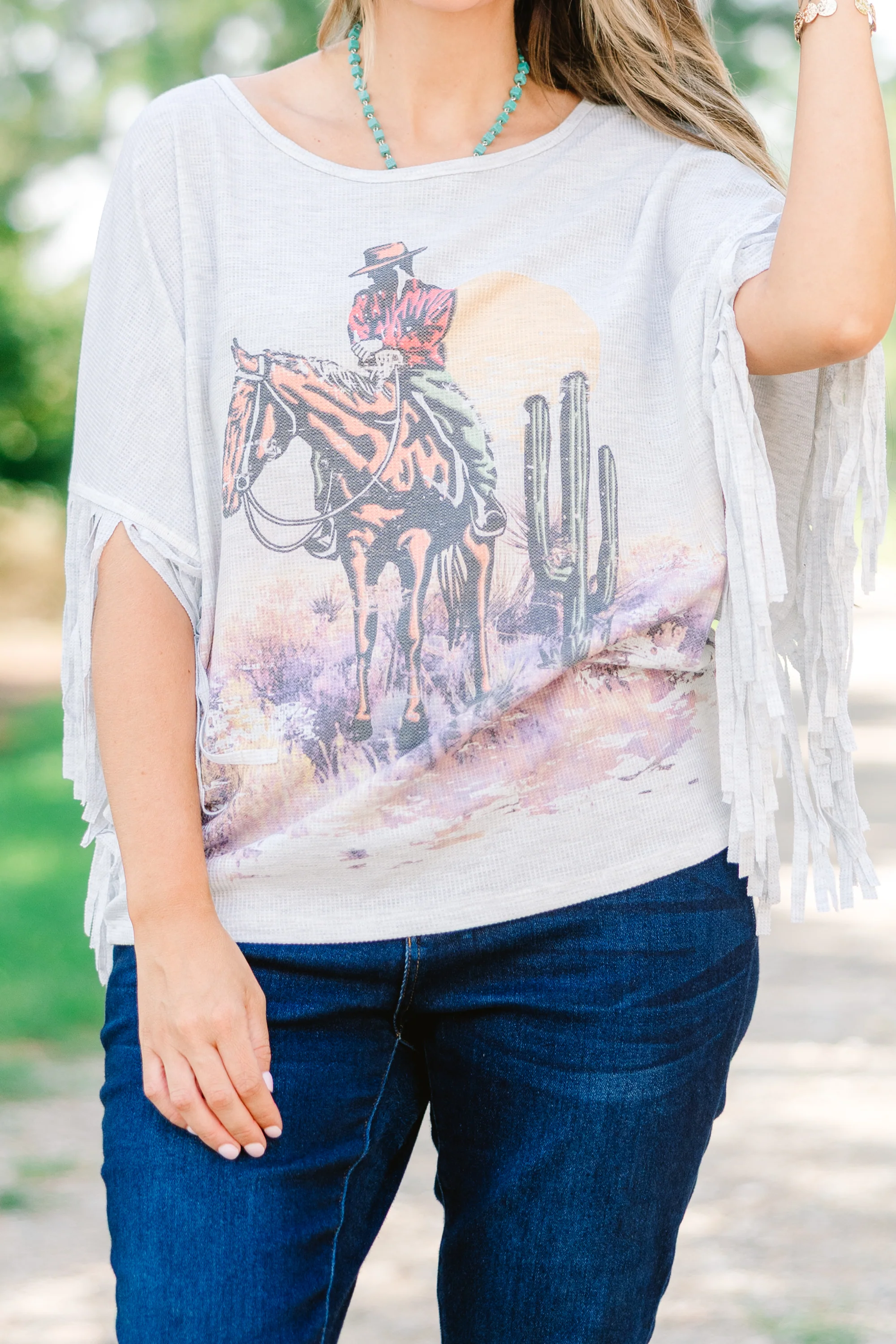The Wild West Top, Heather Gray - Giverhouse