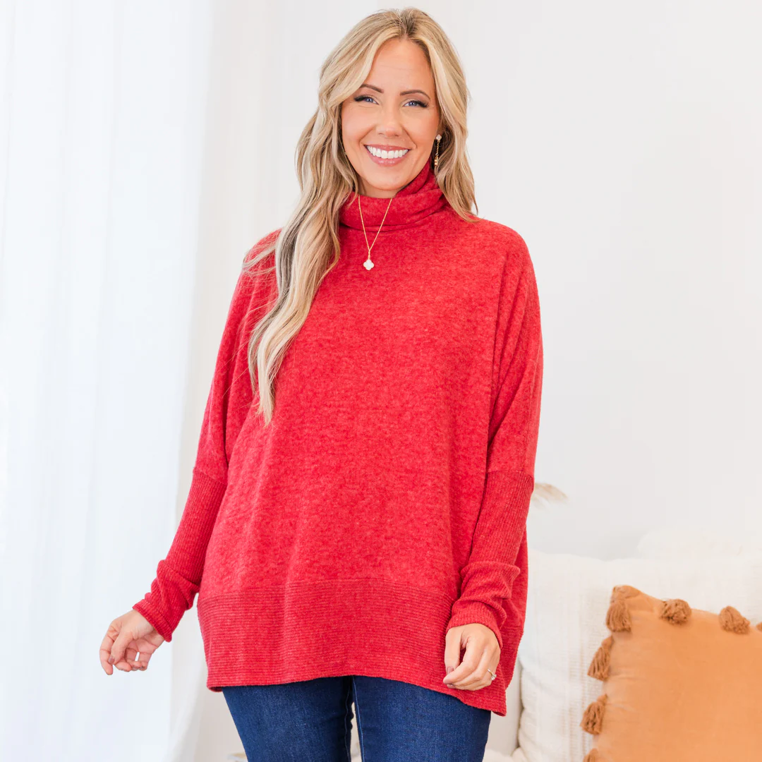 Mind Made Up On You Sweater, Dark Red - Giverhouse