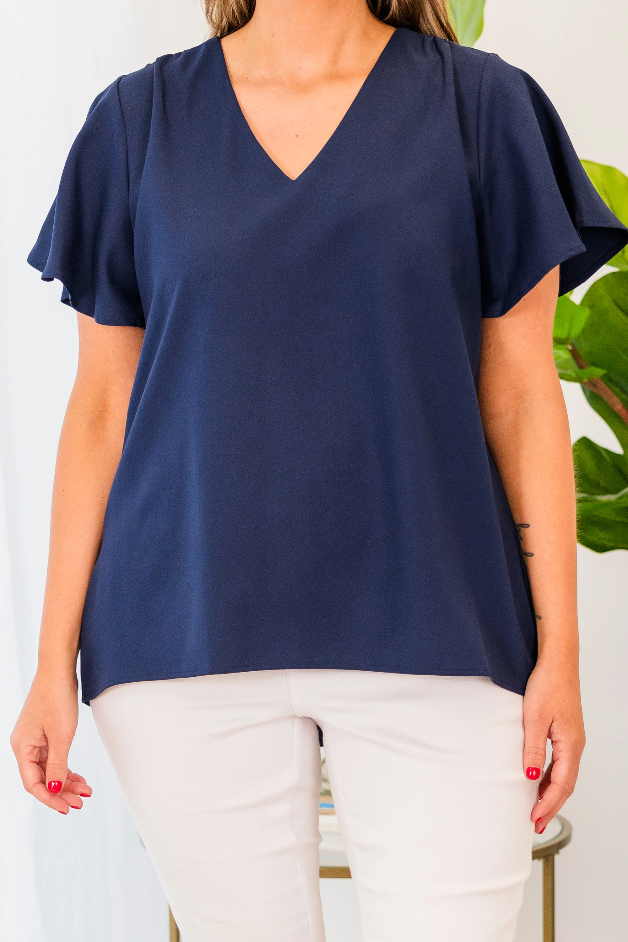 Break Room Chat Top, Navy - Giverhouse