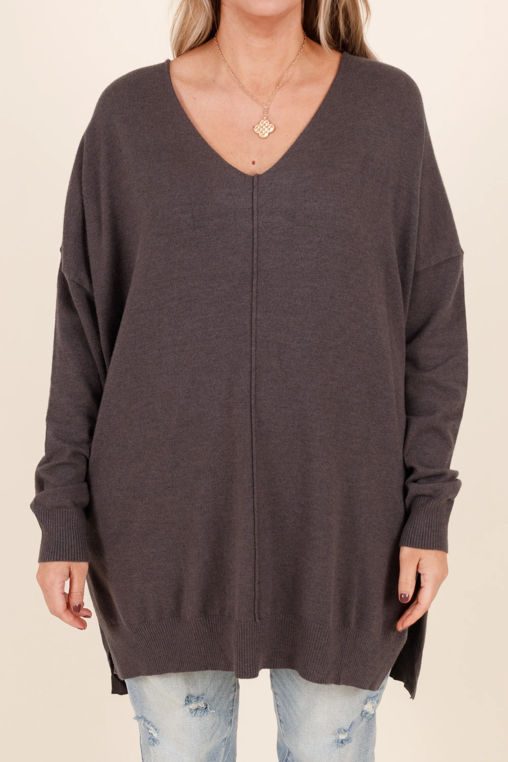 Miss Who I Was Sweater, Ash Grey - Giverhouse