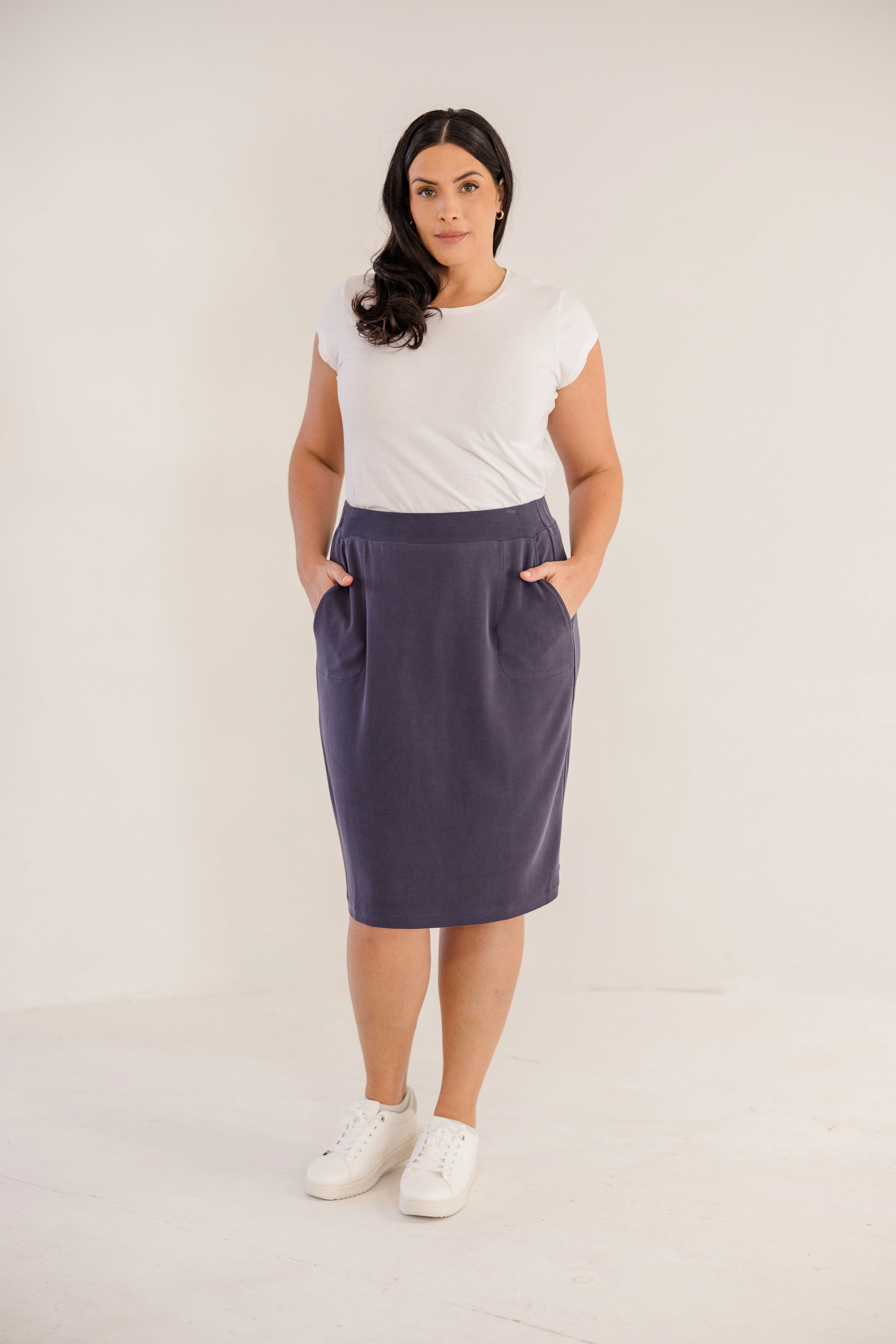 Leah A-Line Skirt, Ink Navy - Giverhouse