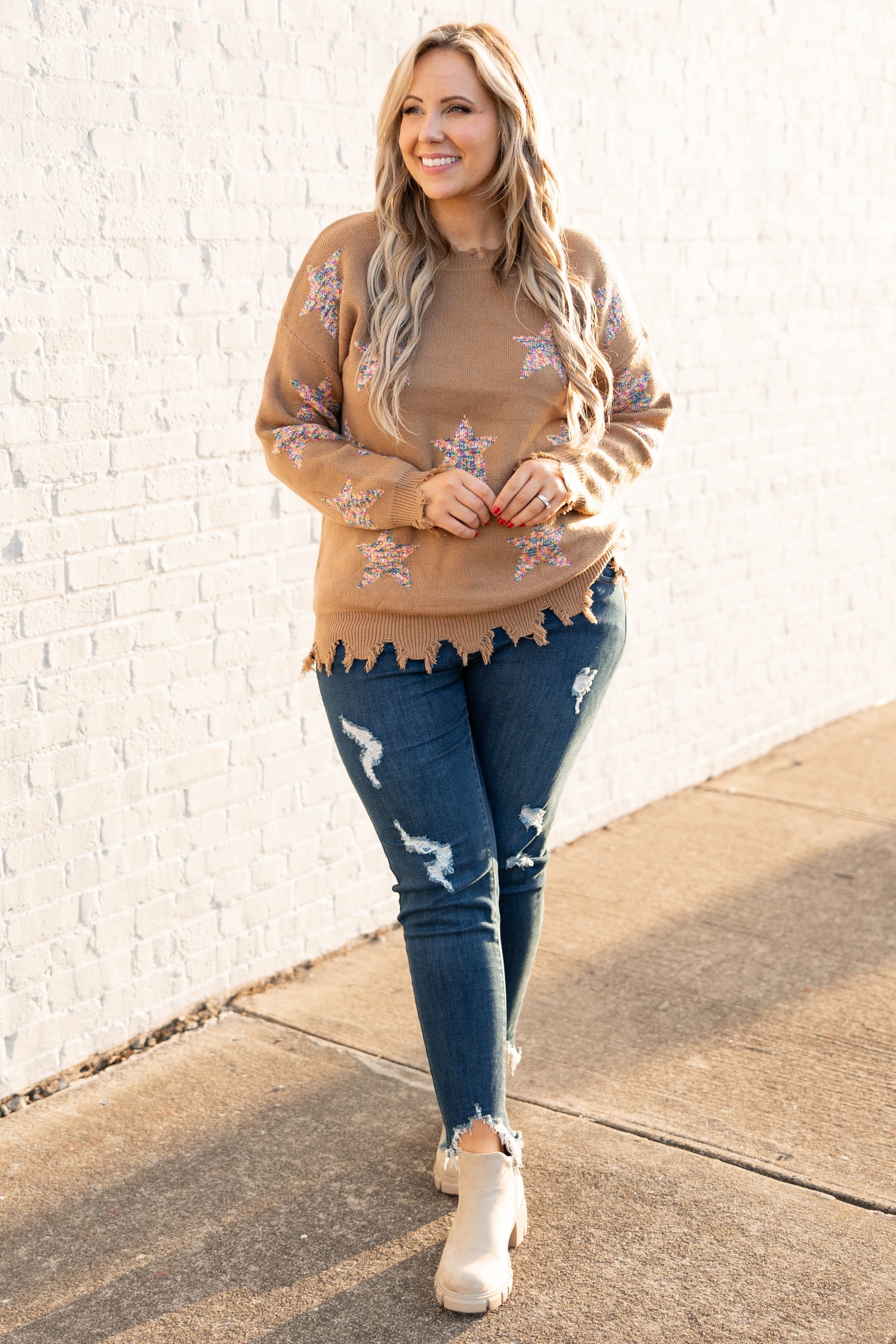 Starlight Swooning Sweater, Camel - Giverhouse