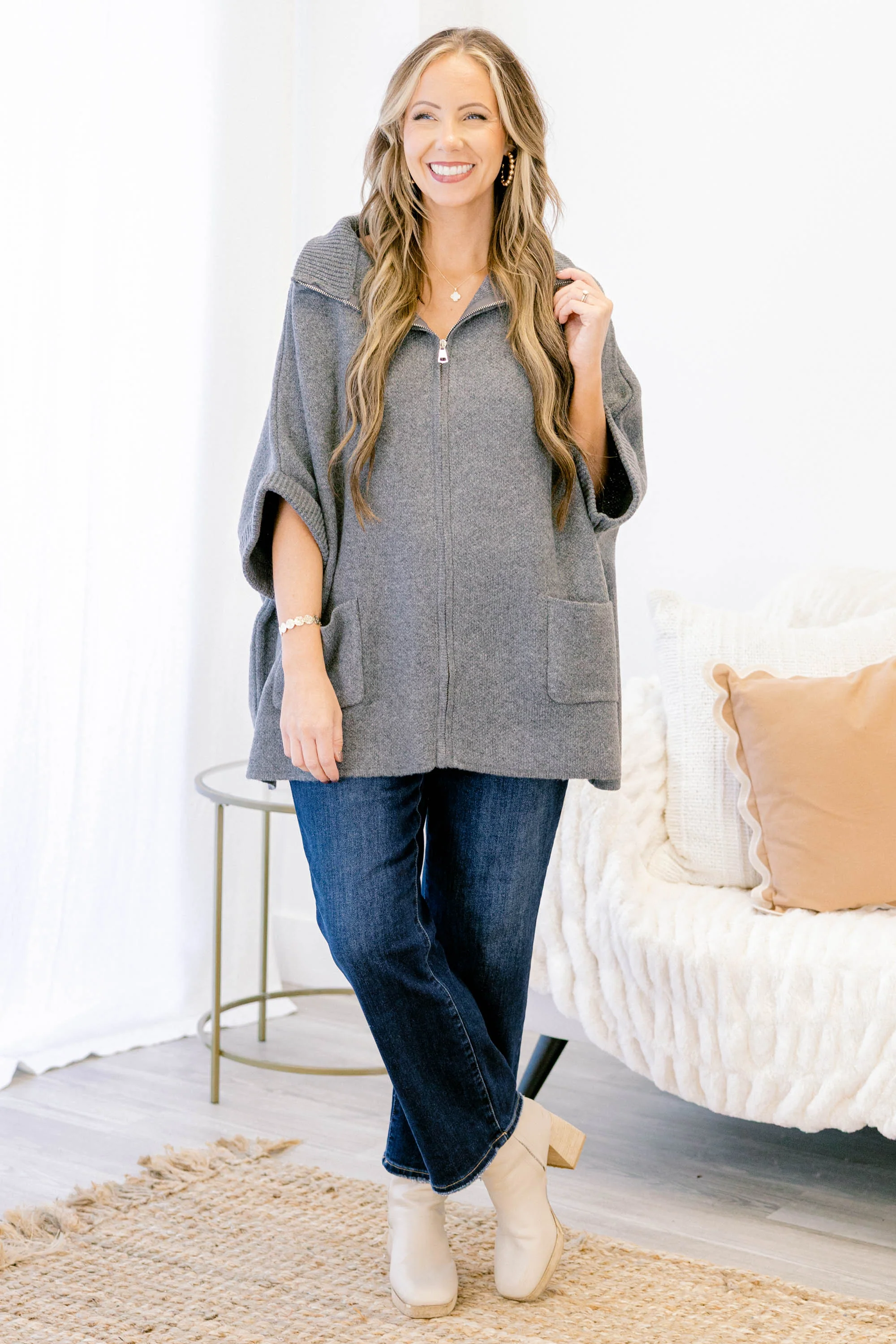 Give Me Peace Sweater, Gray - Giverhouse