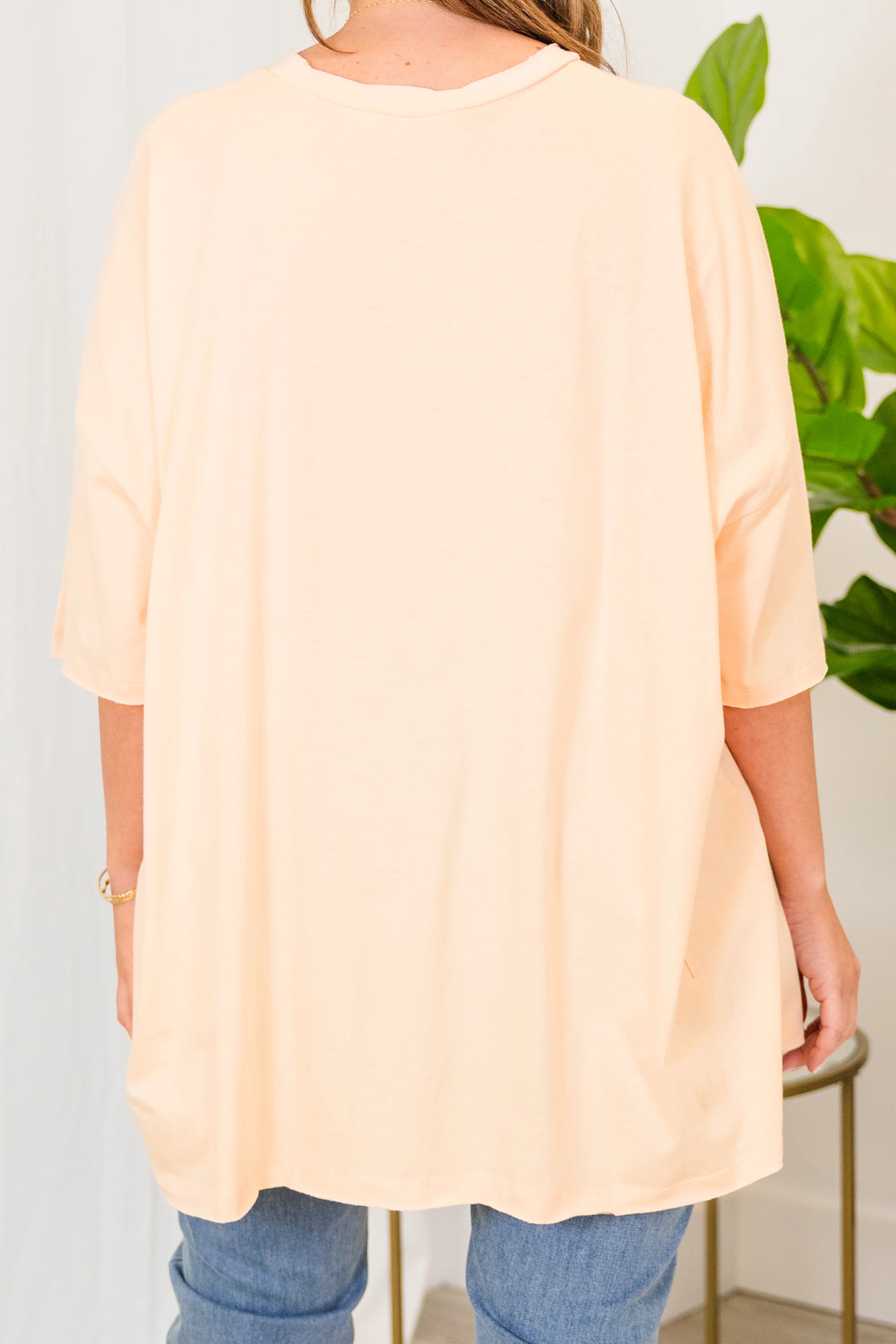 It Comes Naturally Top, Cream Peach - Giverhouse