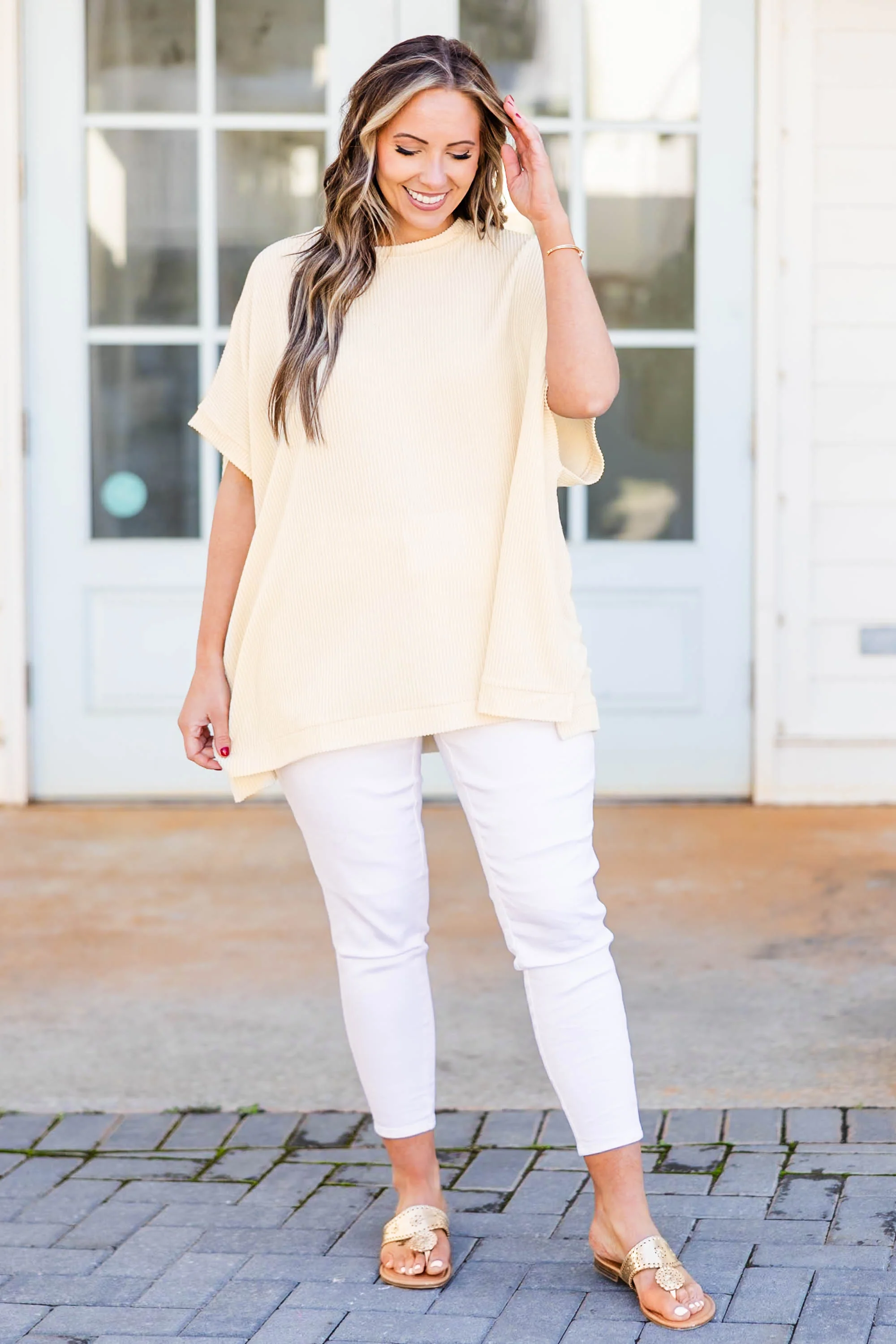 All About Knits Top, Oatmeal - Giverhouse