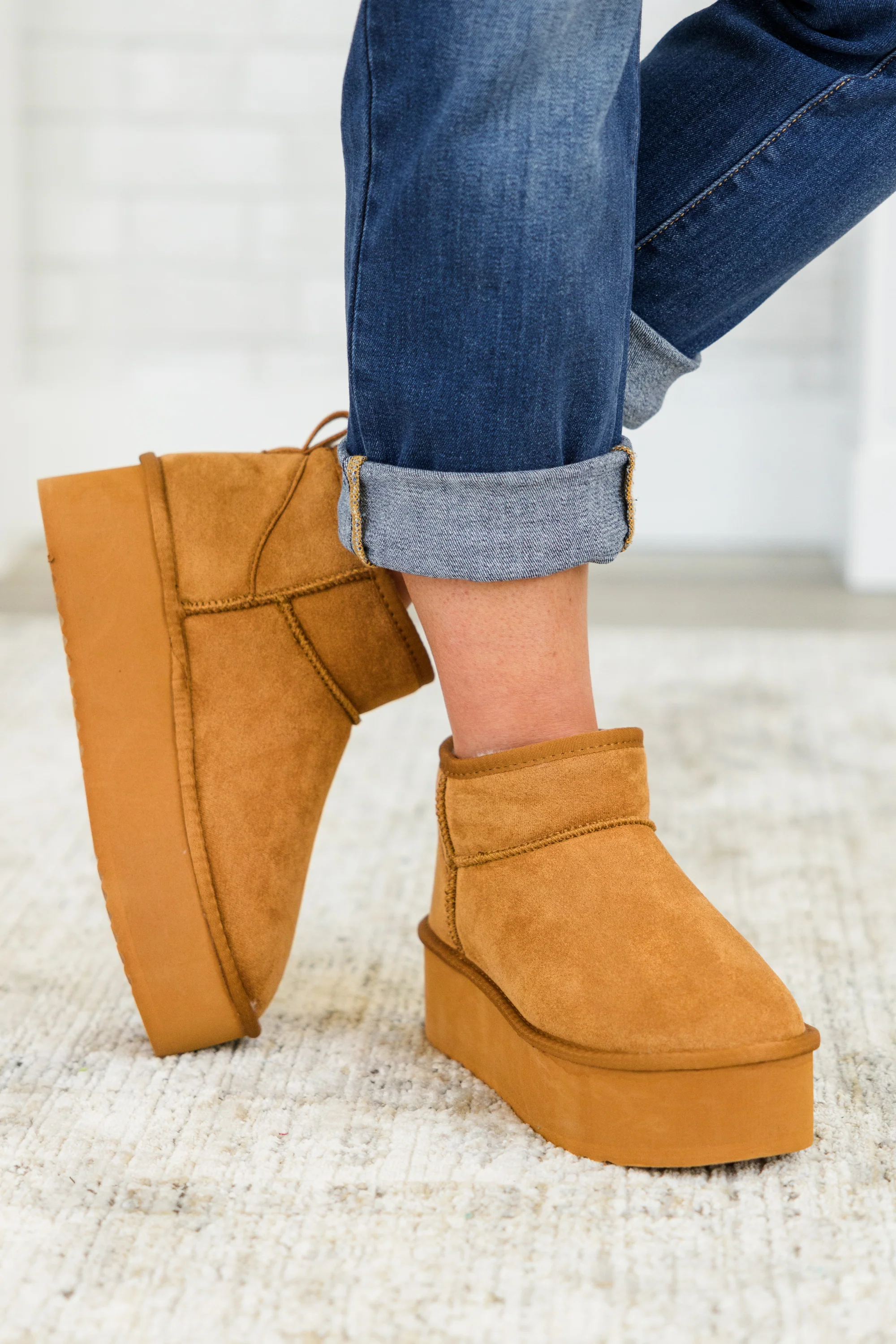 Cozy In Comfort Booties, Tan - Giverhouse