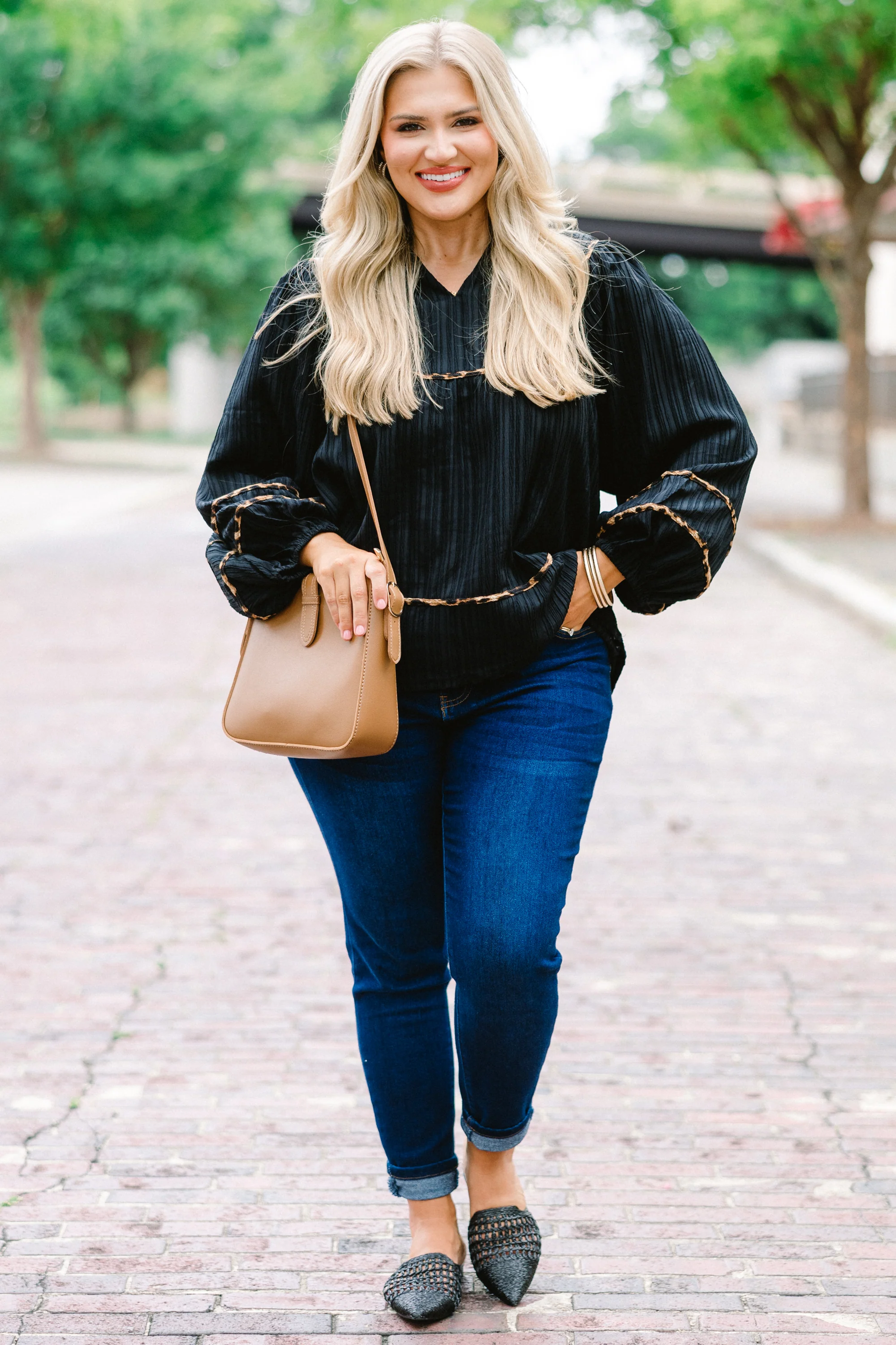 Skip A Beat Top, Black - Giverhouse