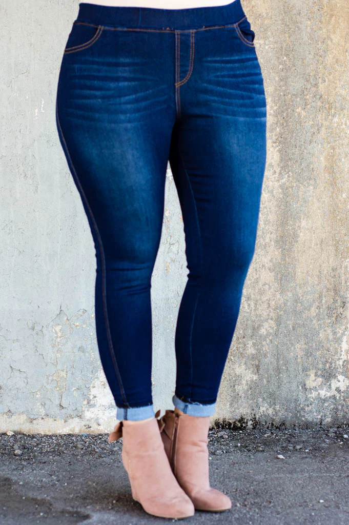 Look At Me Now Jeggings, Blue - Giverhouse