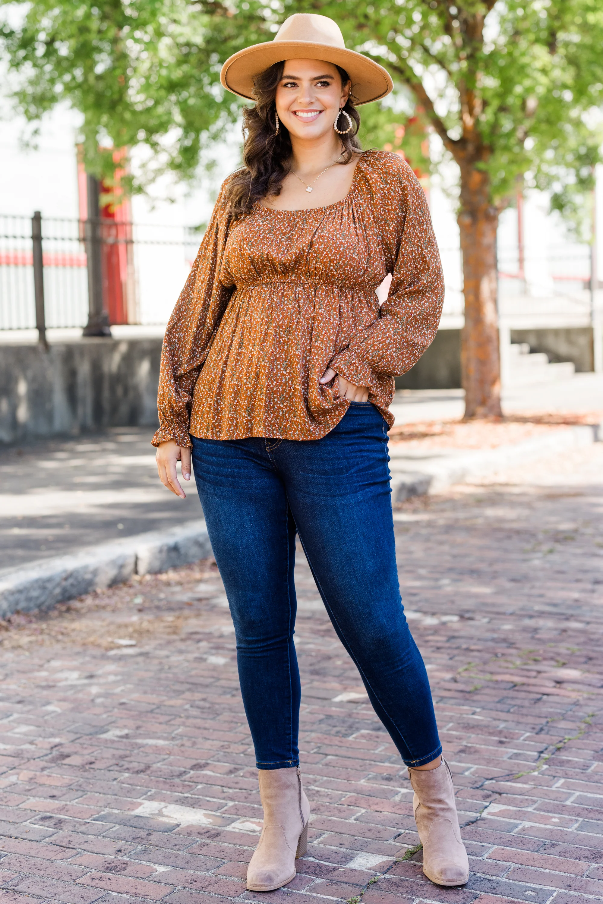 Stay In Love Top, Brown - Giverhouse