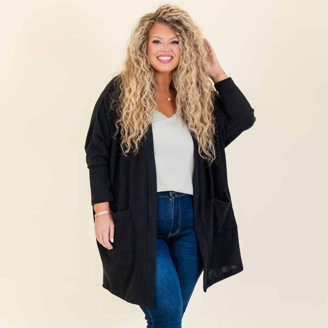 In My Cozy Era Cardigan, Black - Giverhouse