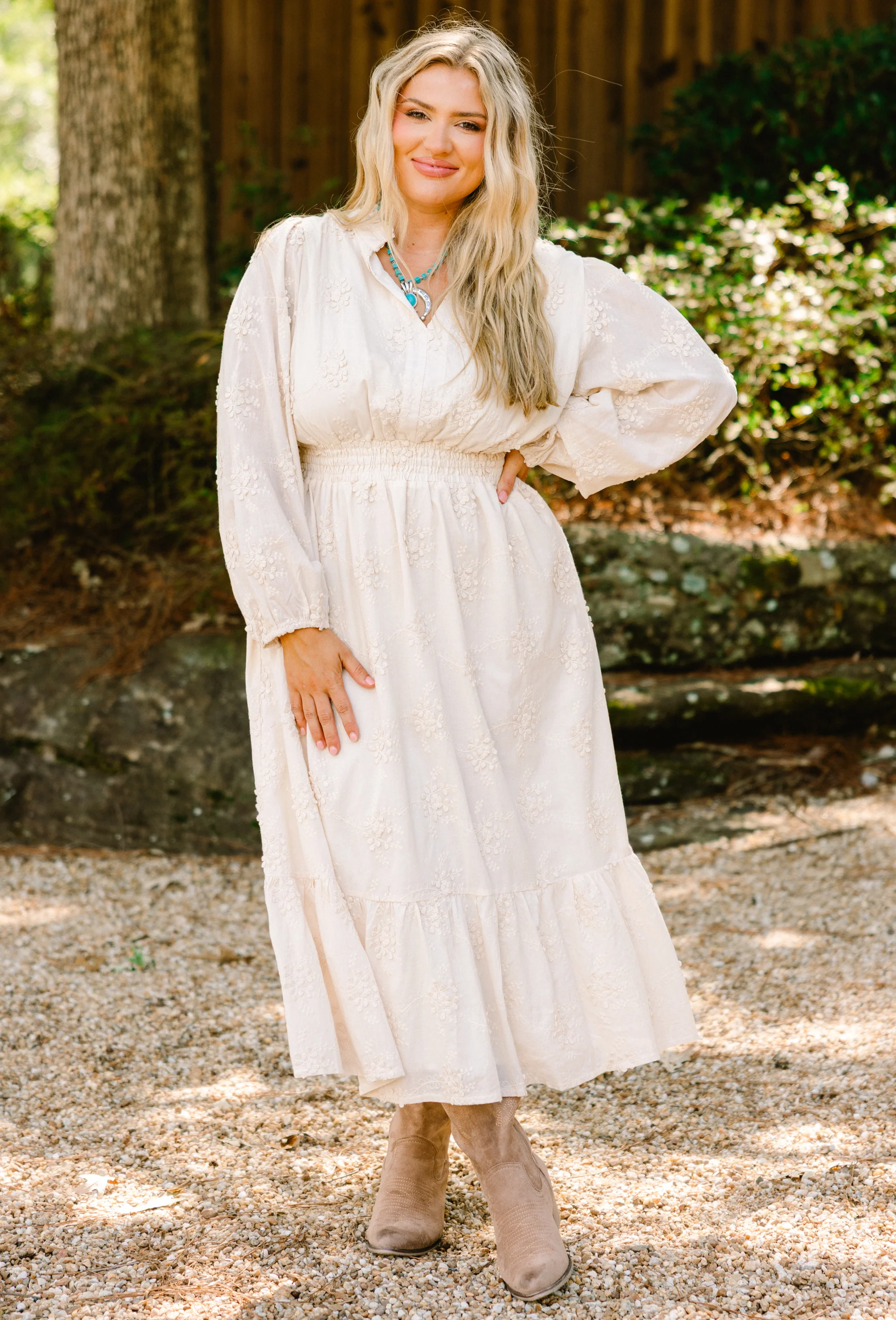 No Need To Rush Dress, Cream - Giverhouse