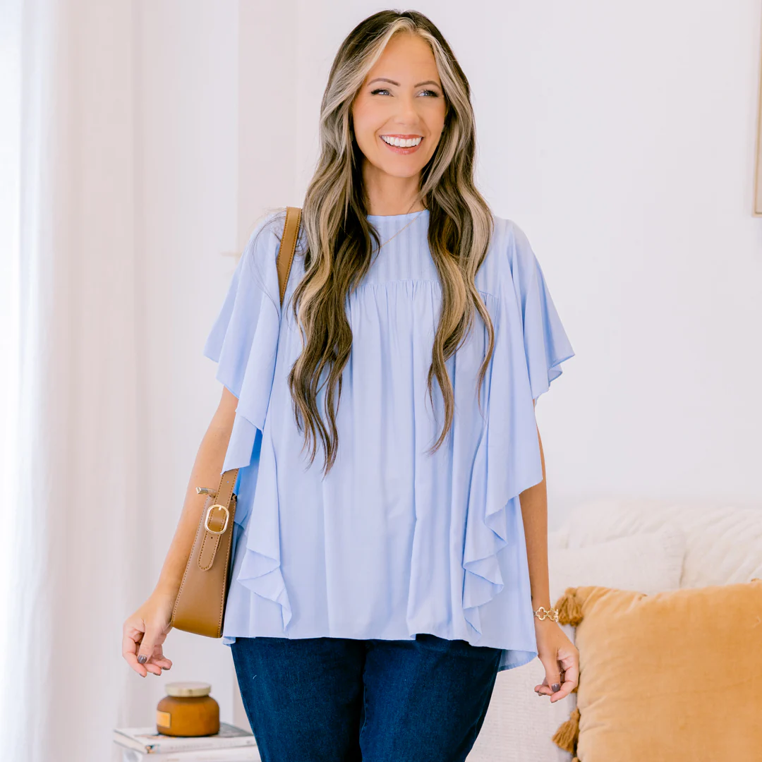 Joy And Jasmine Top, Blue - Giverhouse