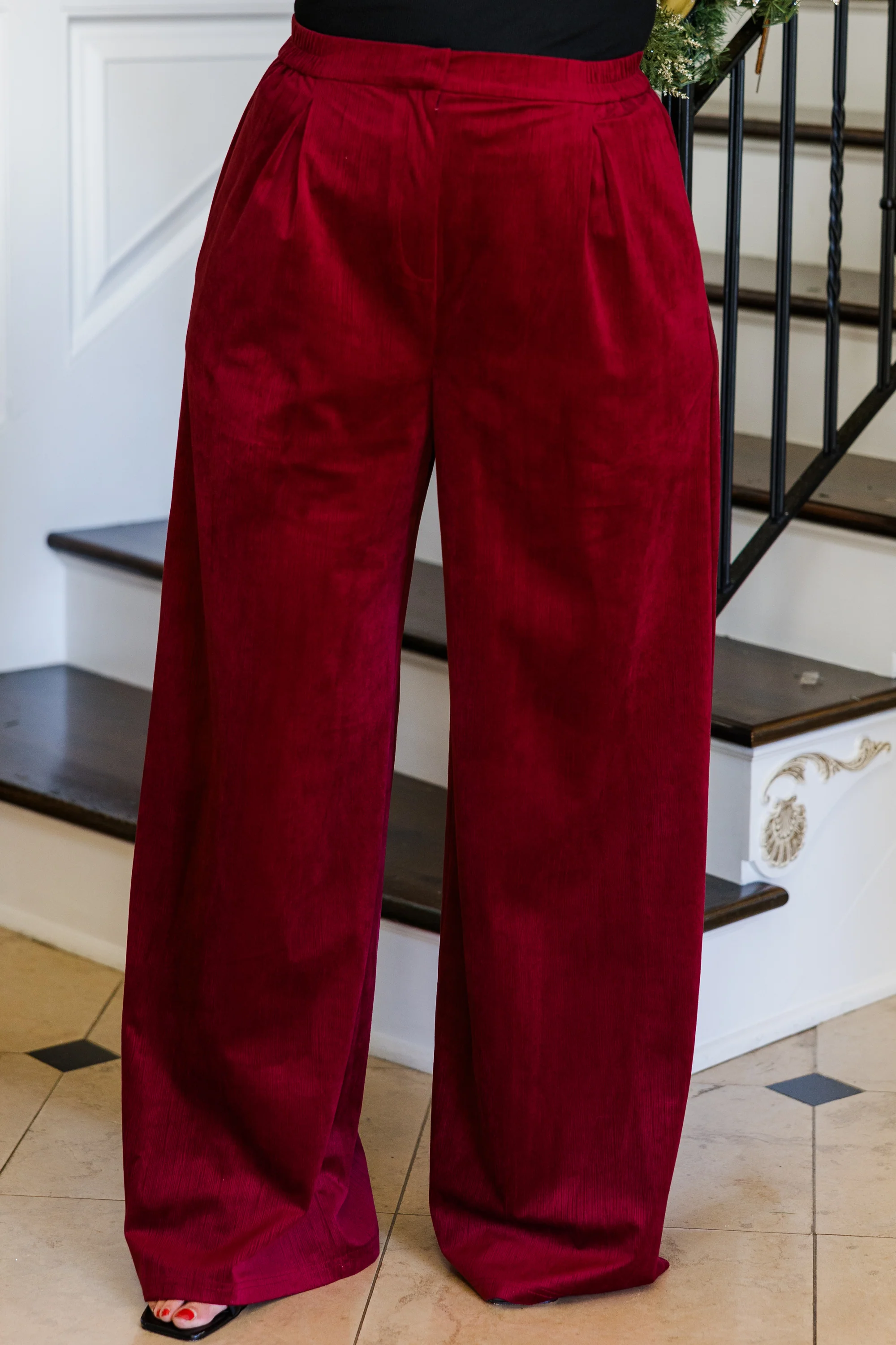 Under the Mistle-Glow Pants, Red - Giverhouse