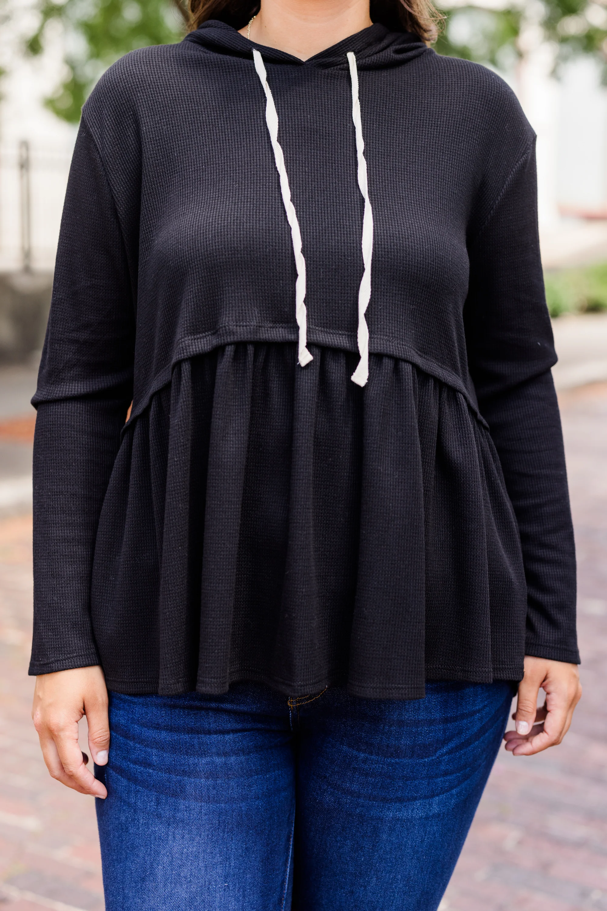 Cozy Geo Hoodie, Black - Giverhouse