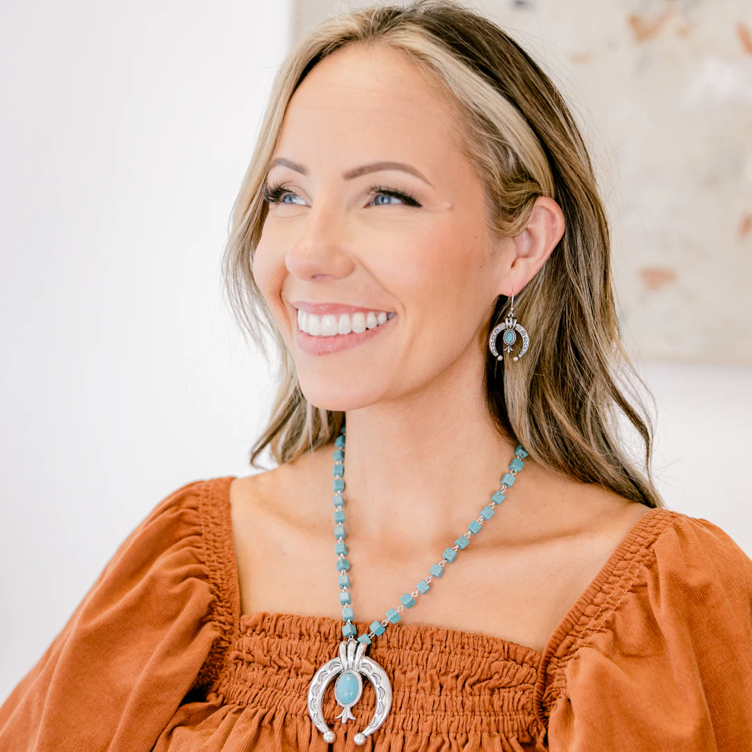 Ember Moon Earring and Necklace Set, Turquoise - Giverhouse
