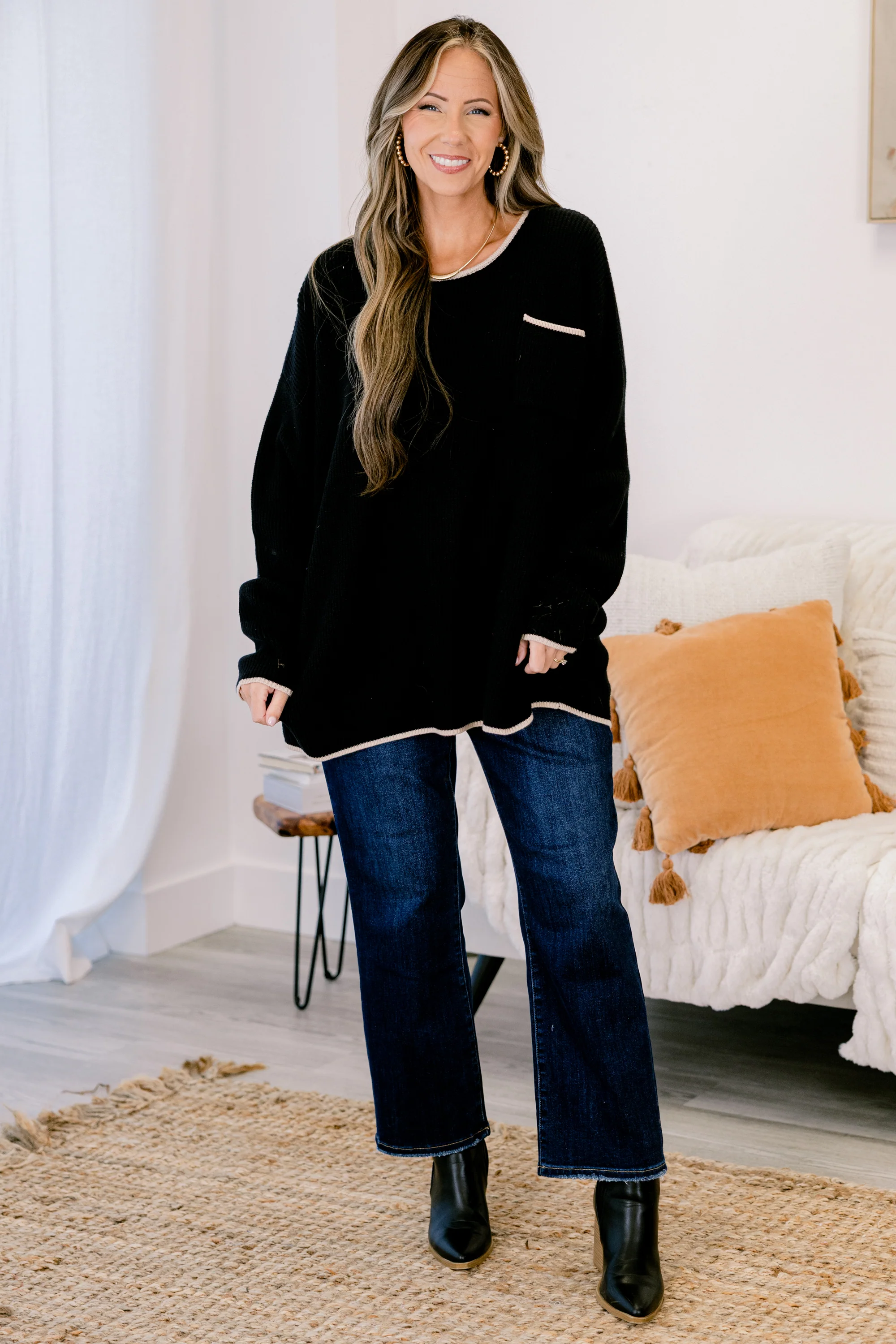 Can't Keep Going Sweater, Black - Giverhouse