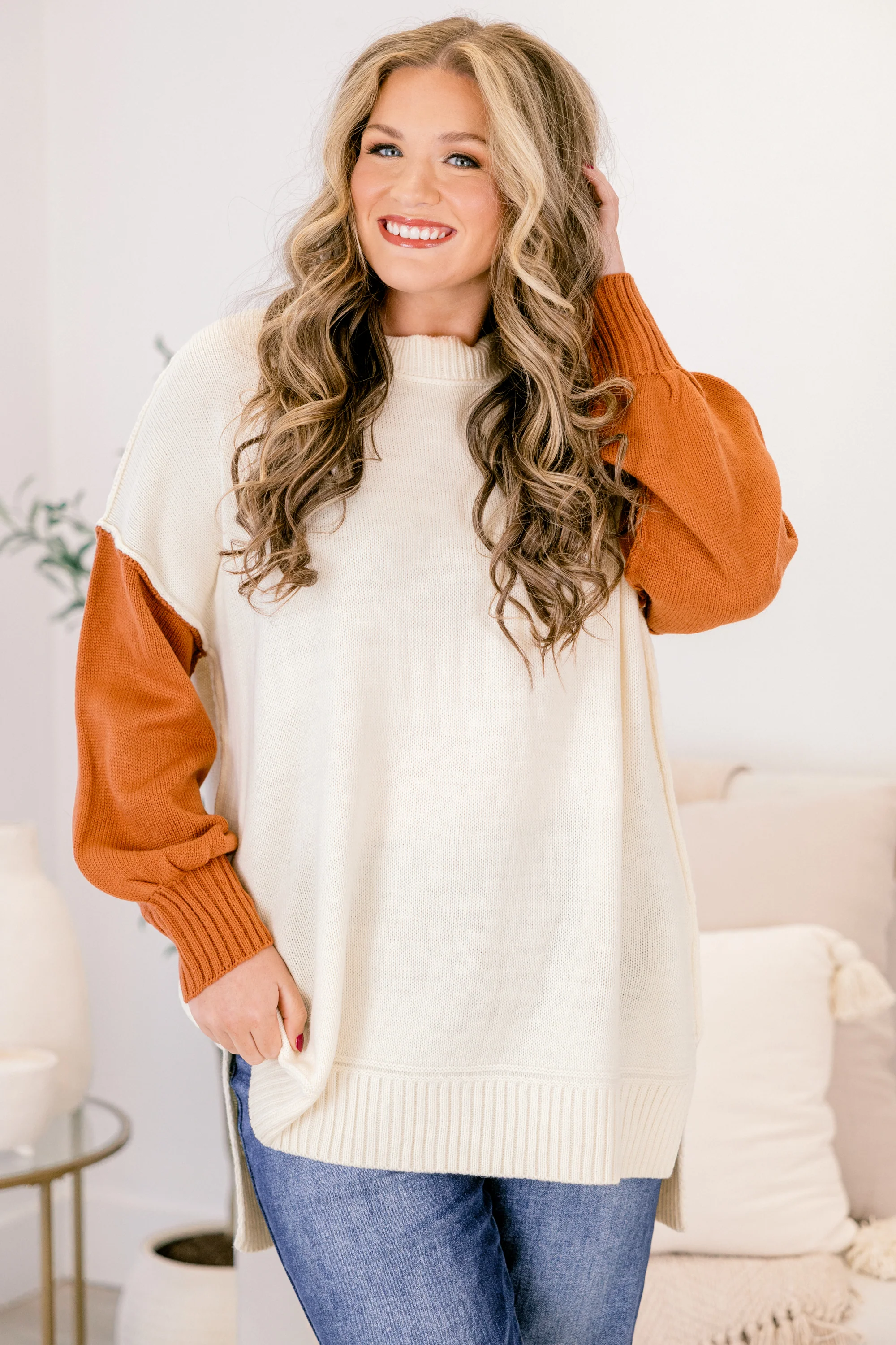 Cozy Days Coming Sweater, Taupe-Brown - Giverhouse