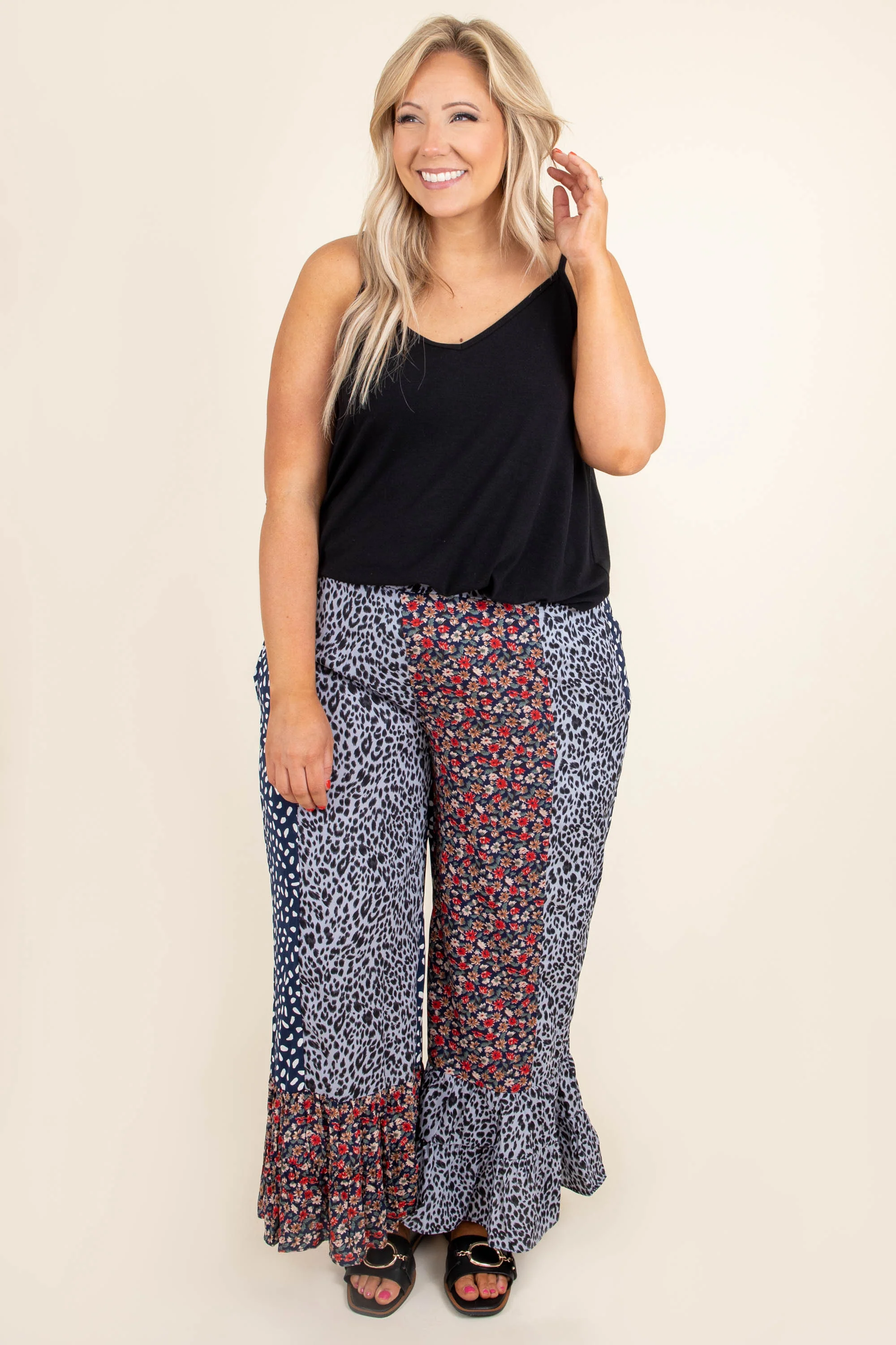 Poppy Strolls Pants, Navy Mix - Giverhouse
