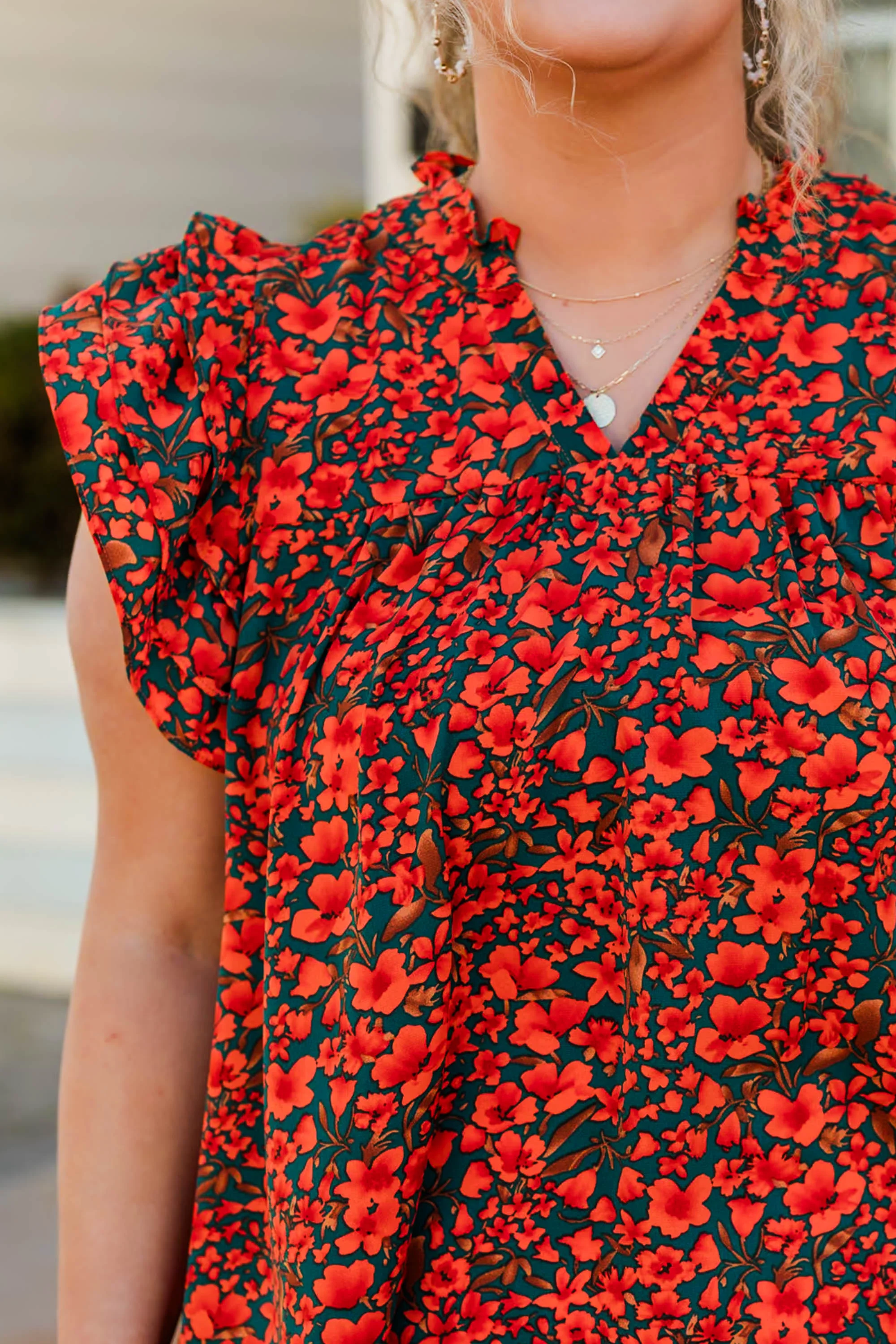 Poppy Field Walks Top, Mandarin - Giverhouse