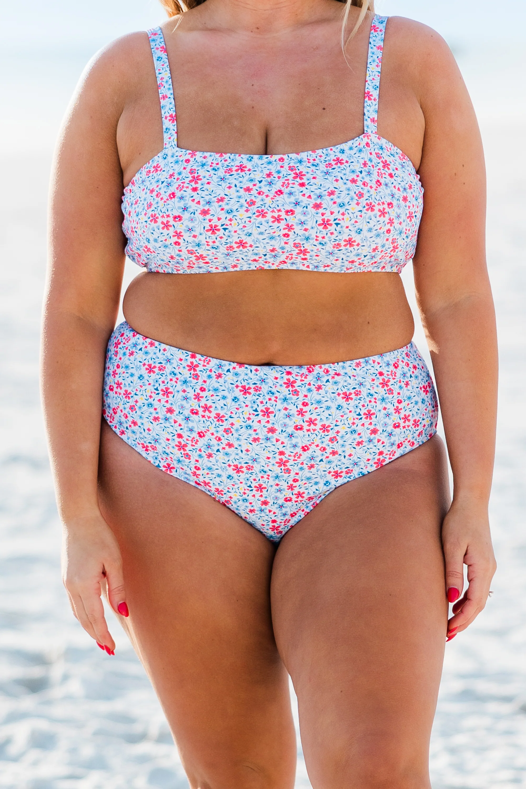 Lakeside Lover Swim Bottom, White Floral - Giverhouse