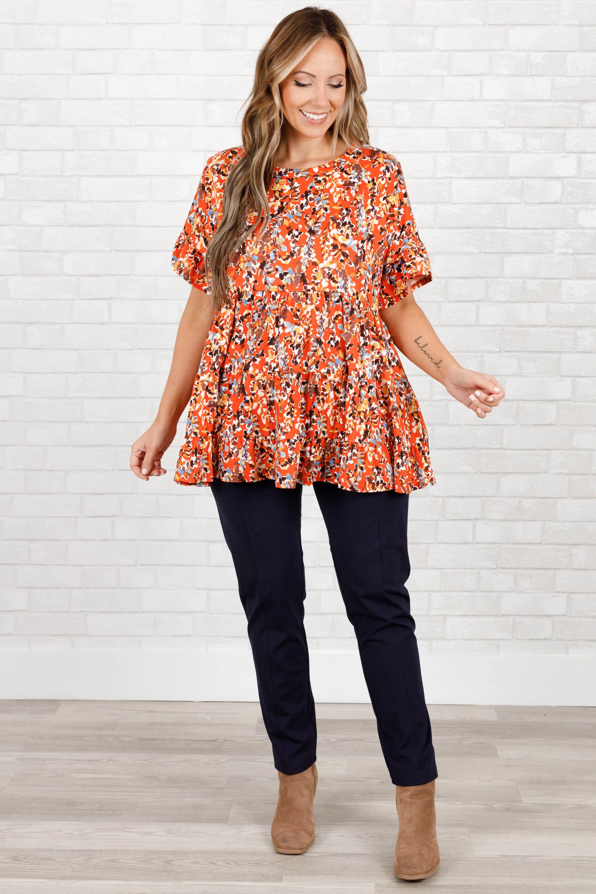 What A Day Top, Orange - Giverhouse