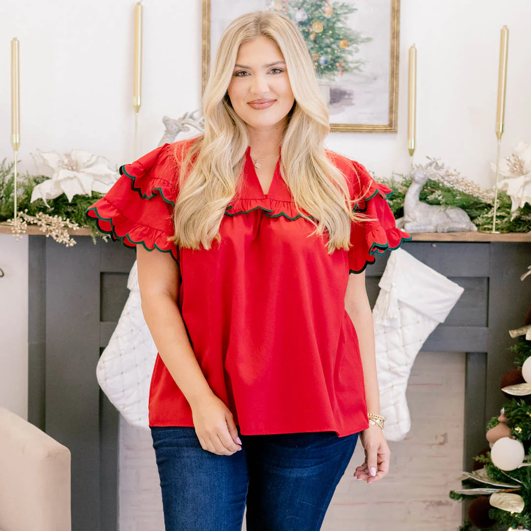 Santorini Bound Top, Crimson - Giverhouse