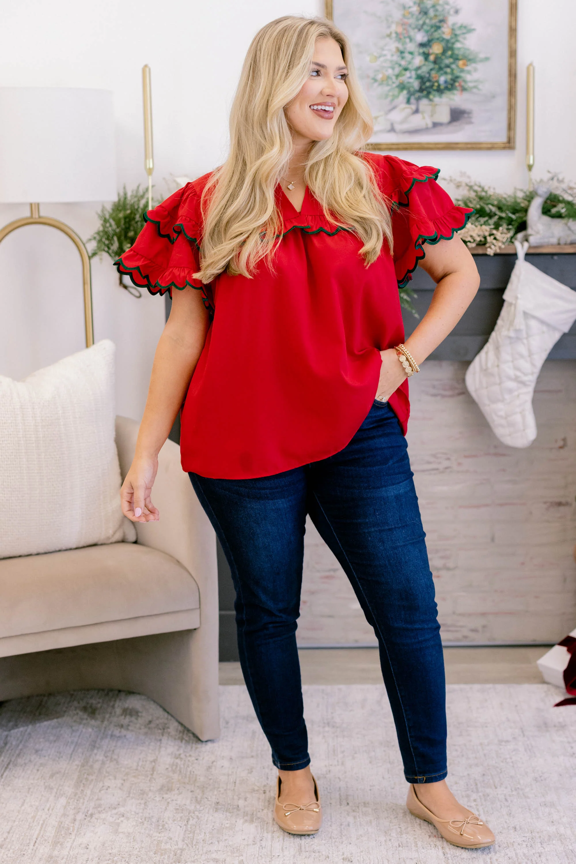 Santorini Bound Top, Crimson - Giverhouse