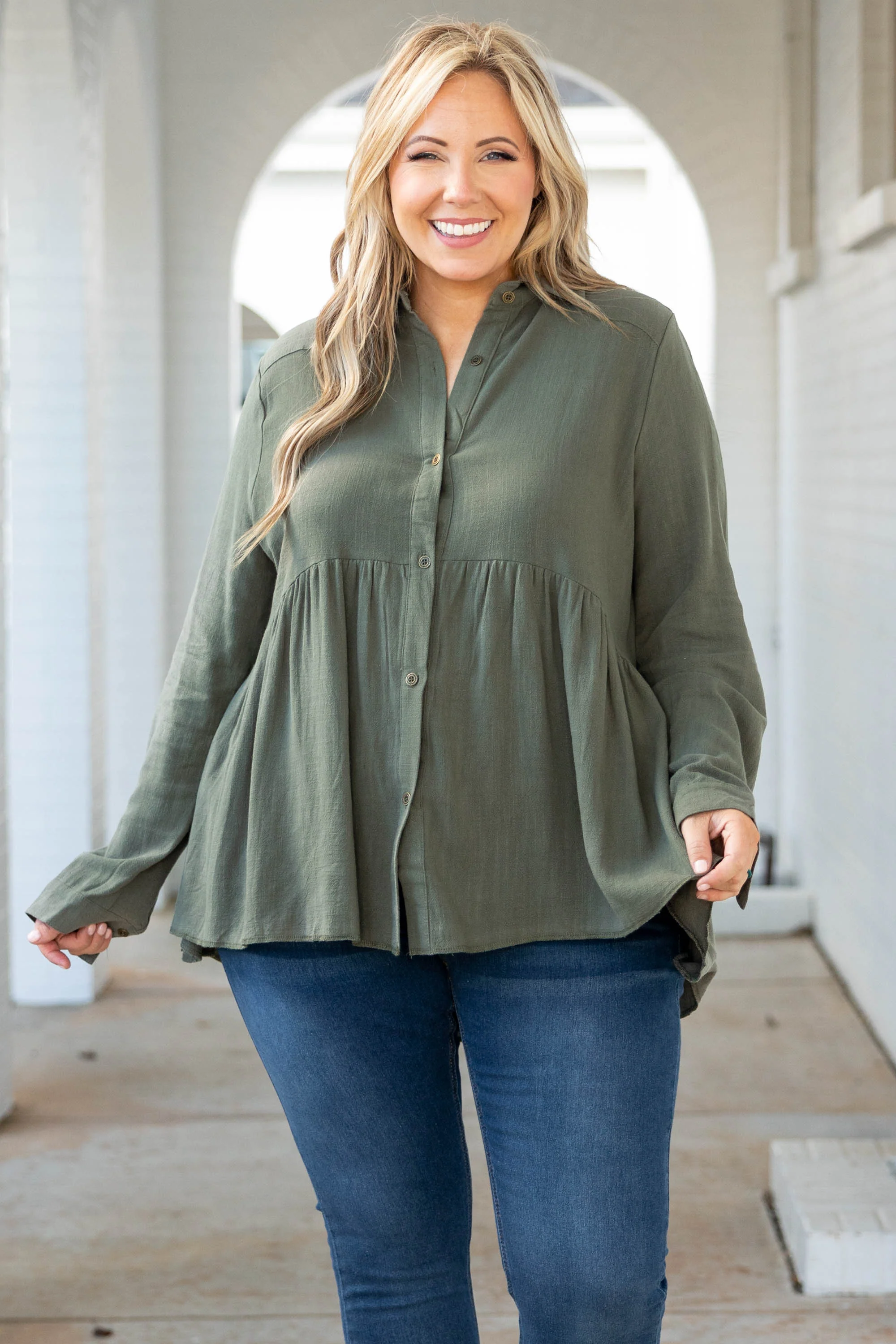 Call On Me Top, Army Green - Giverhouse