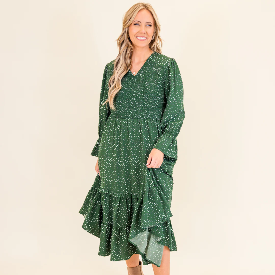 Montana Mornings Dress, Hunter Green - Giverhouse