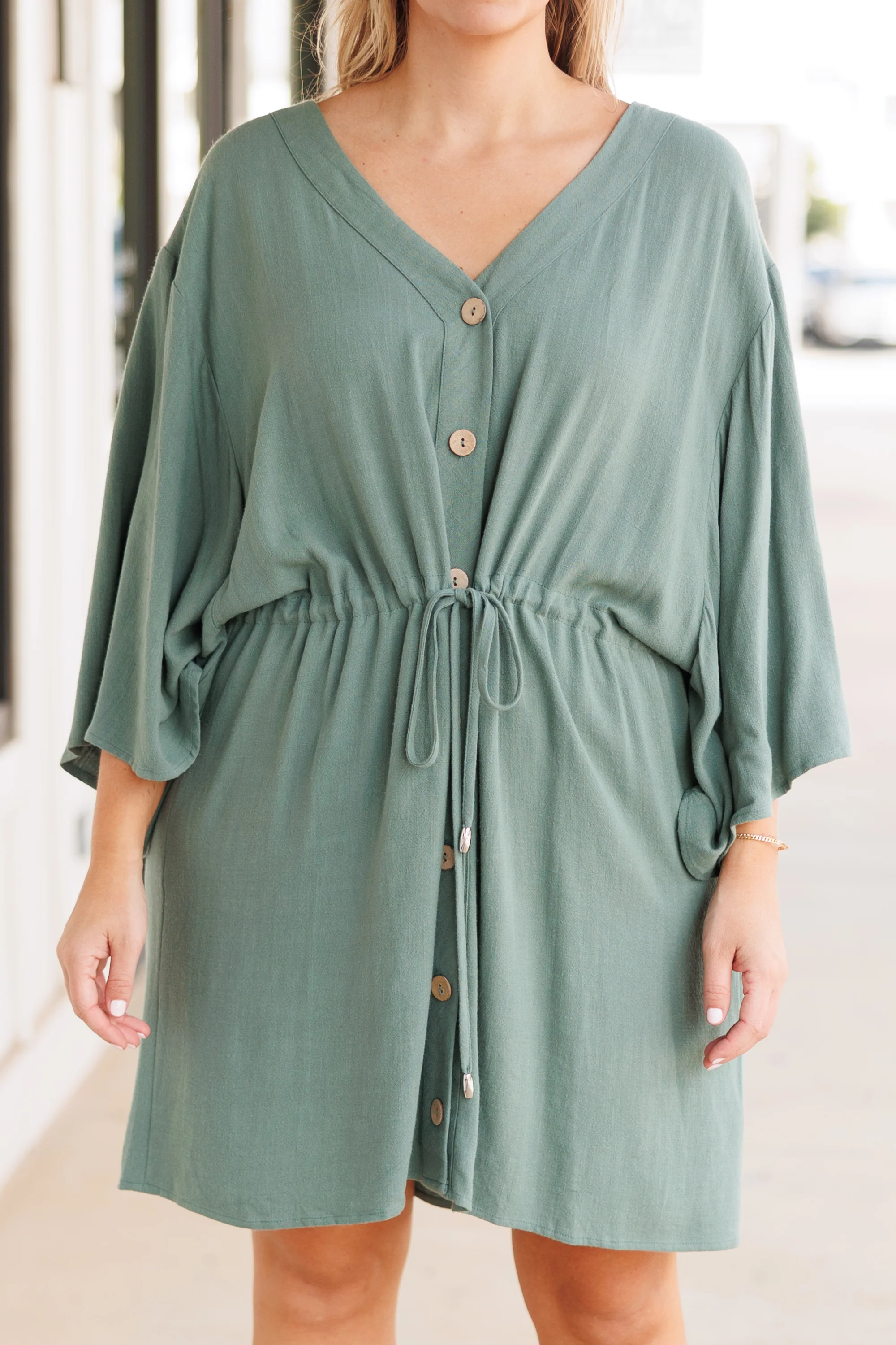 All Season Long Dress, Dark Sage - Giverhouse