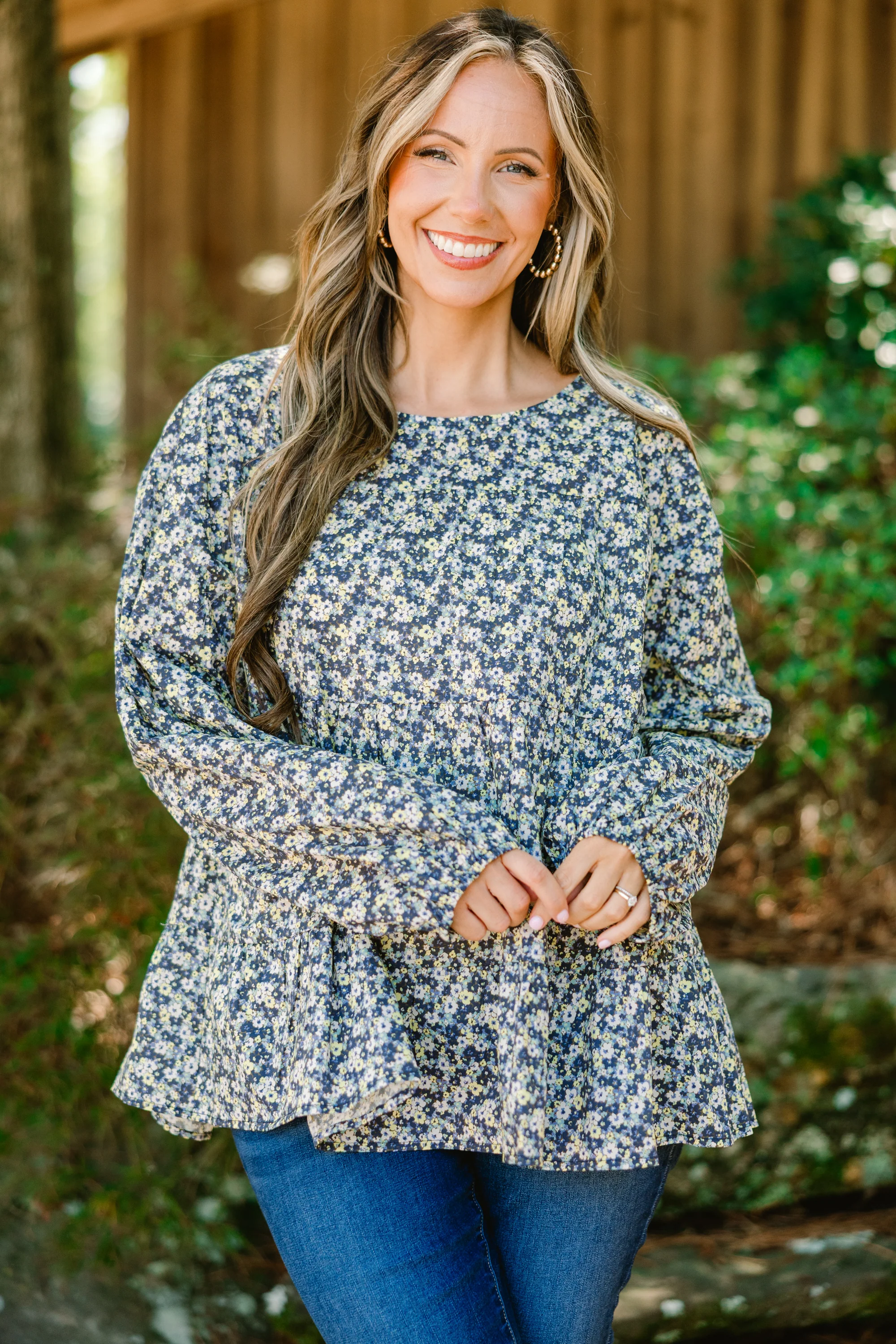 Anytime Now Top, Blue - Giverhouse