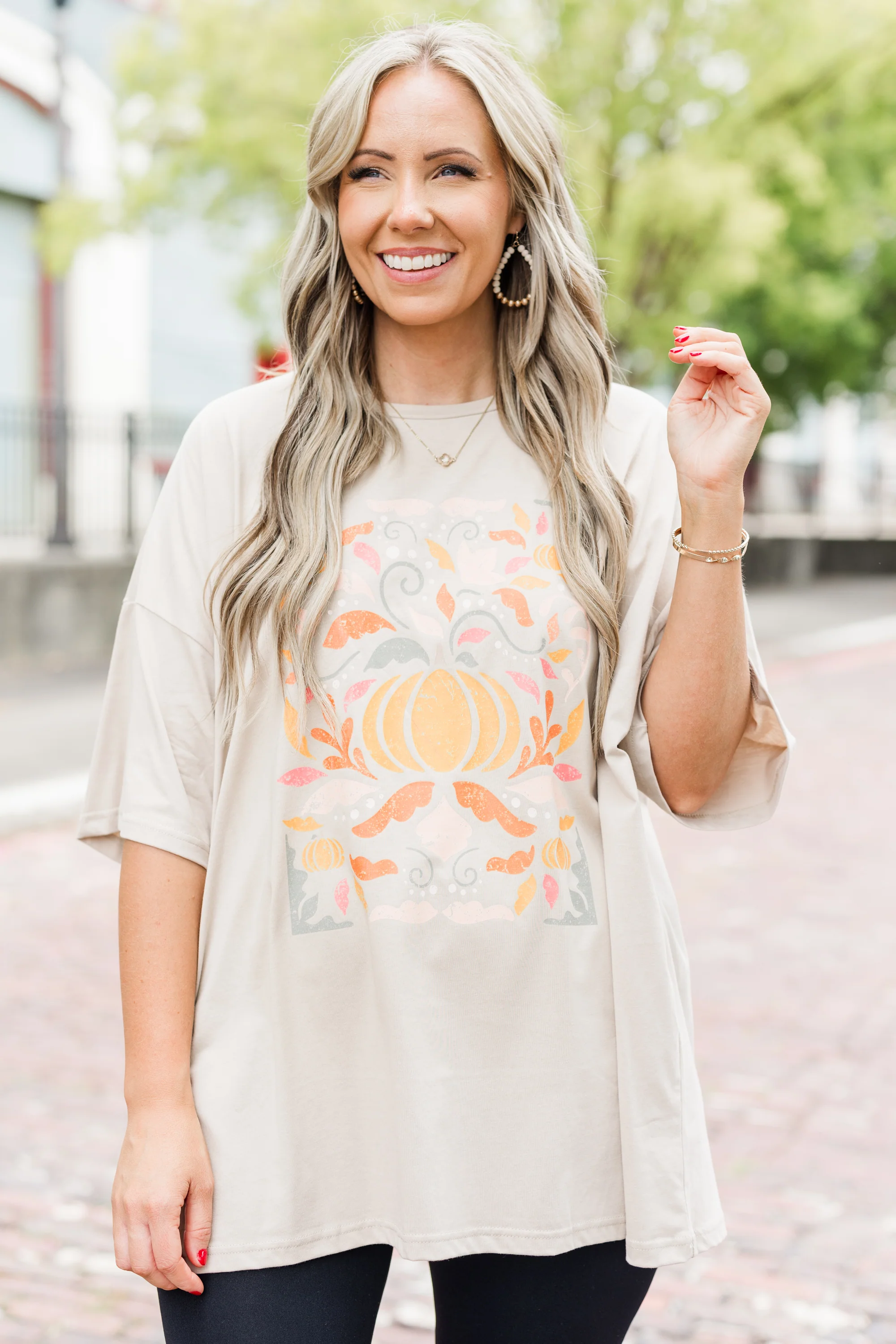 Colors Of Fall Boyfriend Tee, Light Mocha - Giverhouse
