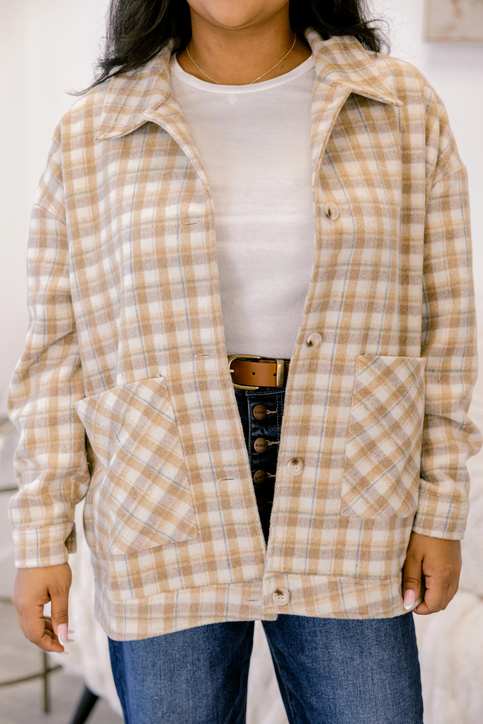 Can't Be Rushed Jacket, Brown Plaid - Giverhouse
