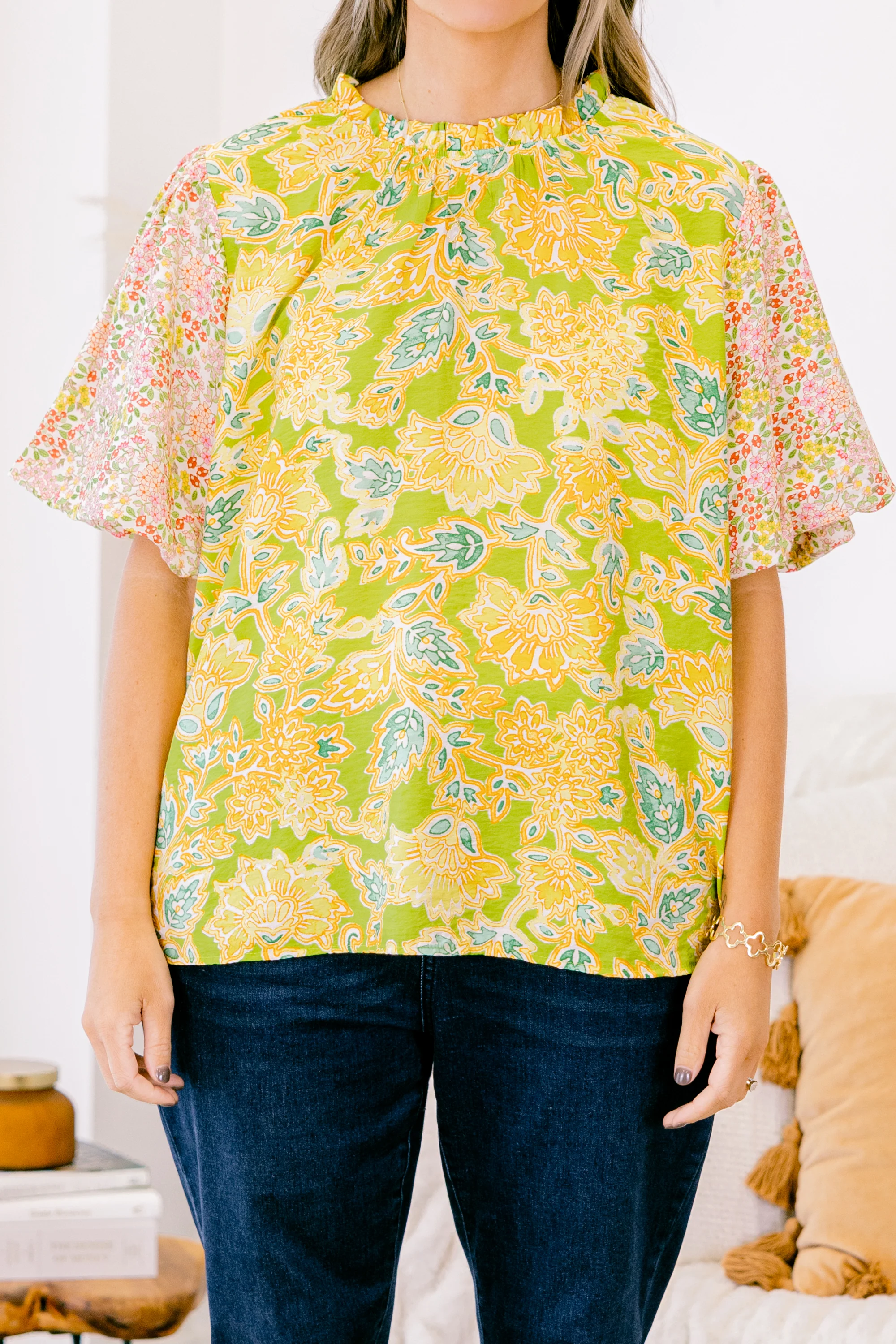 Lily Blossom Top, Green - Giverhouse