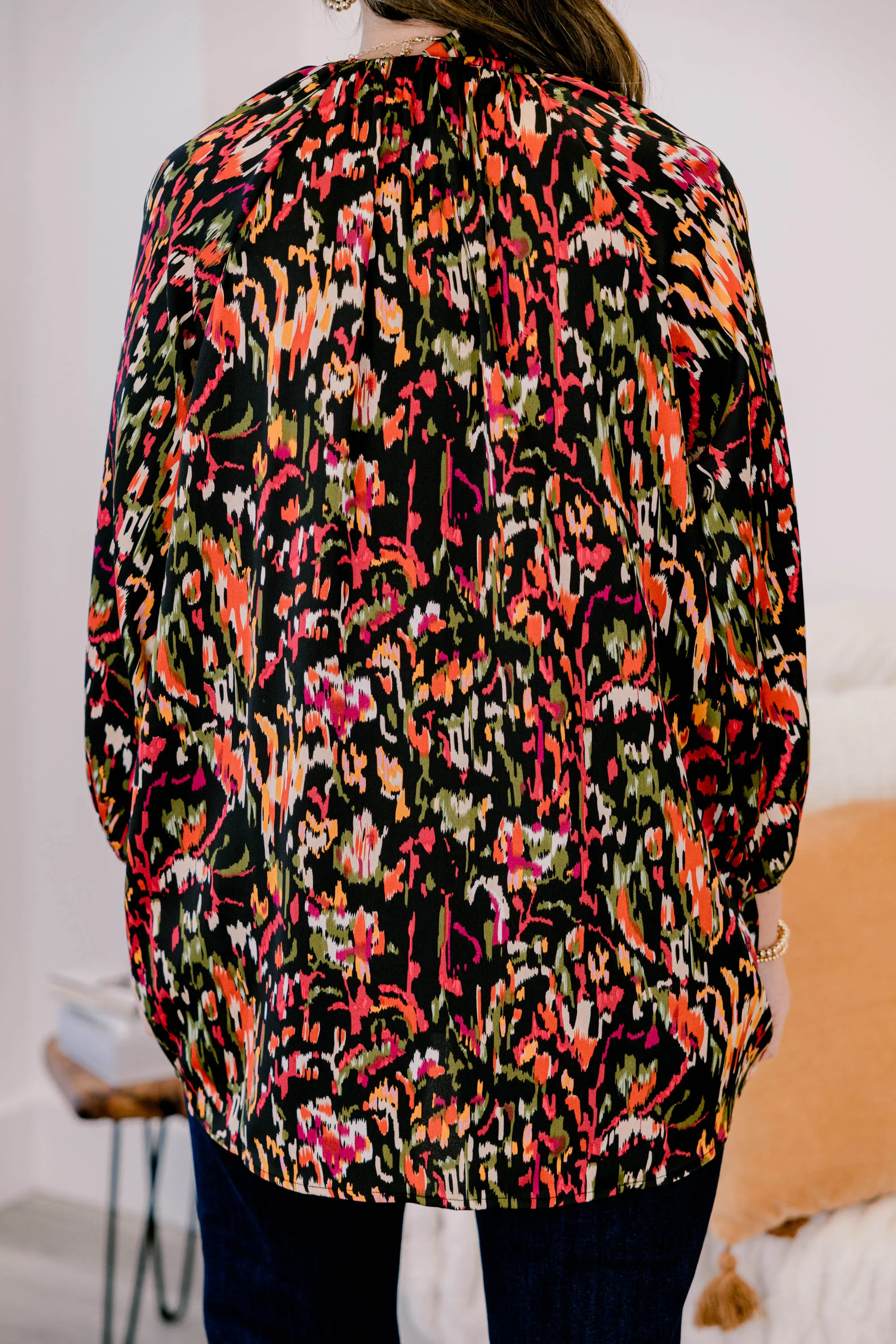 All In Due Time Top, Black Multi - Giverhouse