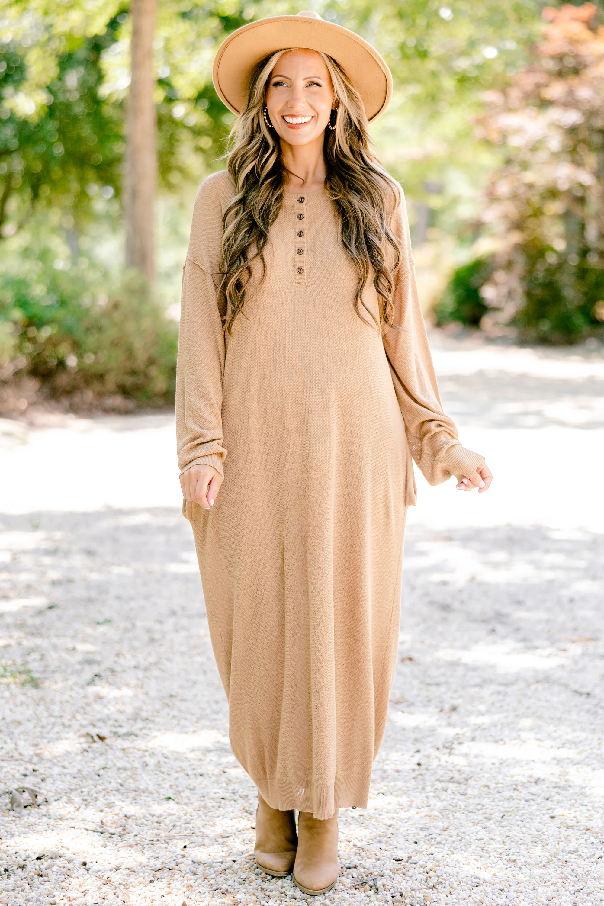 One Happy Day Dress, Camel - Giverhouse