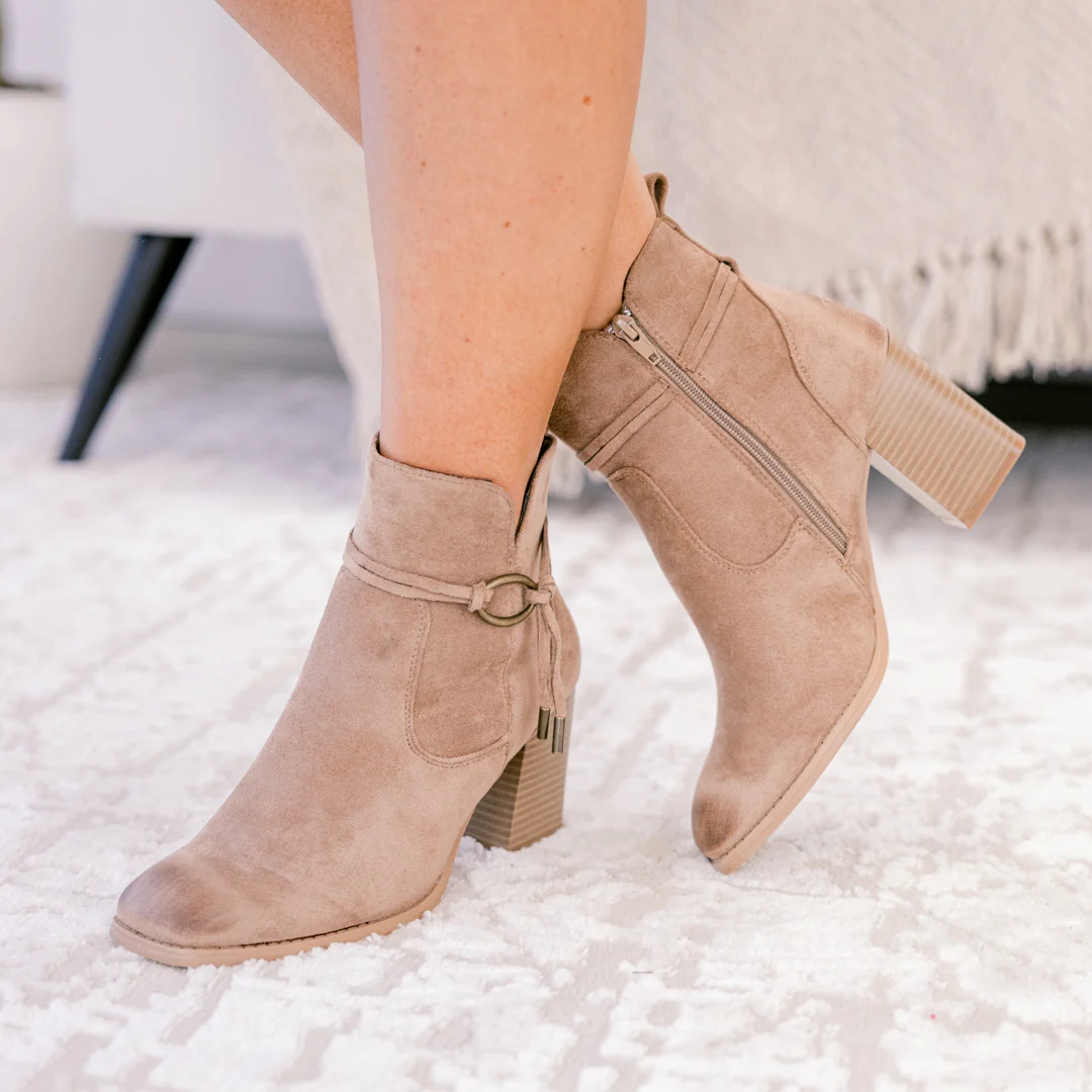 Get You Back Booties, Taupe - Giverhouse