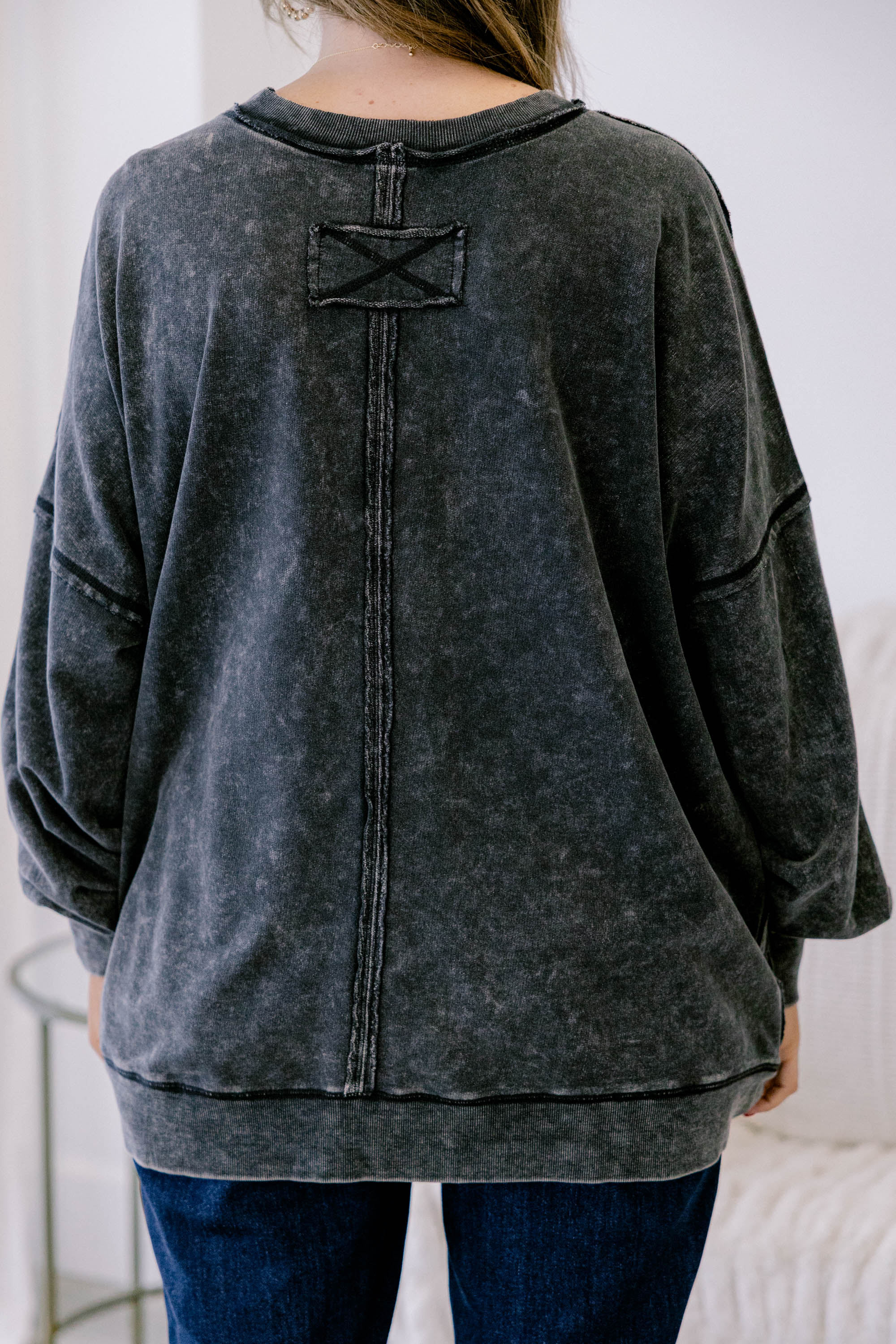 Here With Open Arms Pullover, Ash Black - Giverhouse