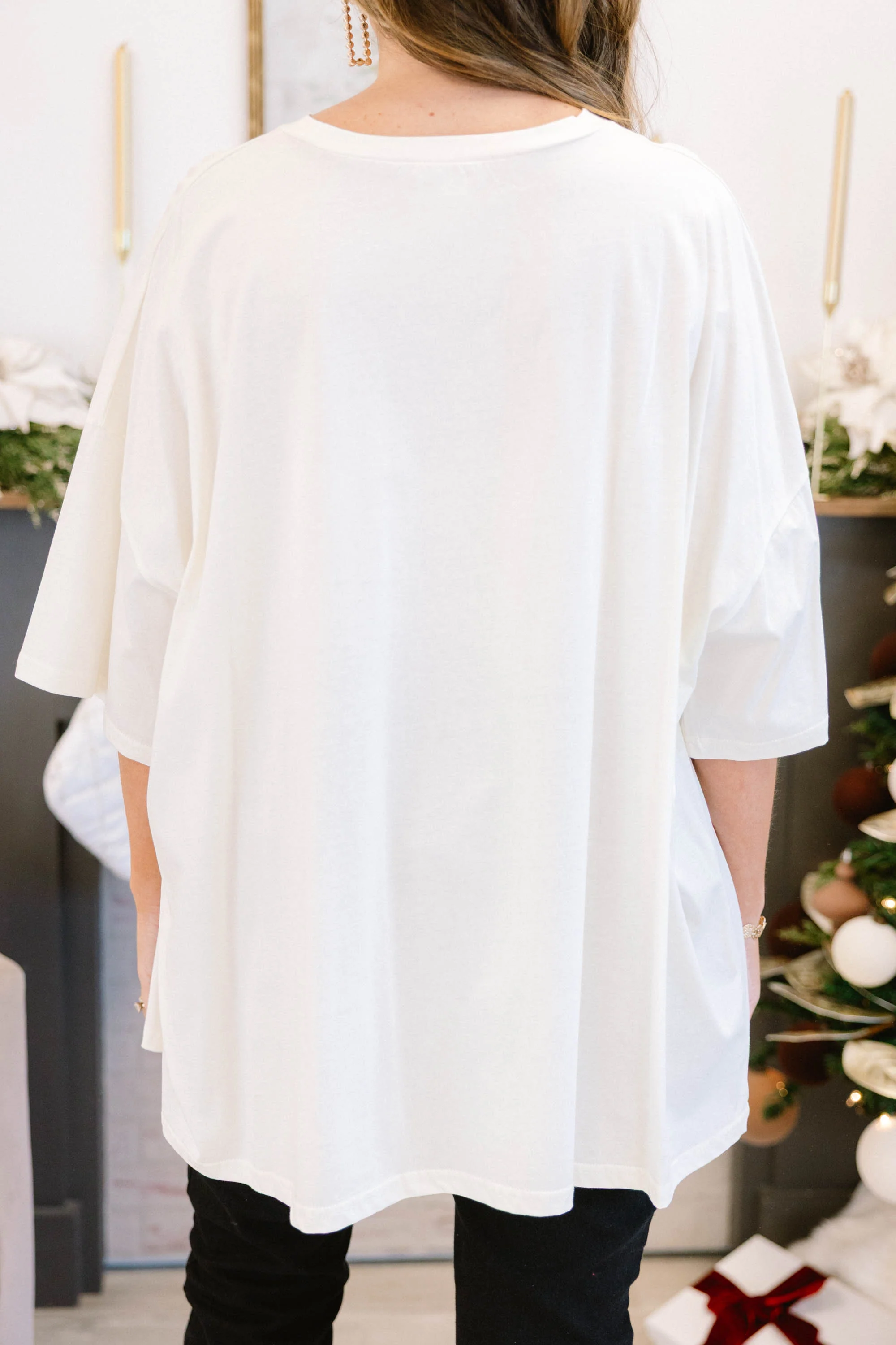 Cute Little Tree Boyfriend Tee, Ivory - Giverhouse