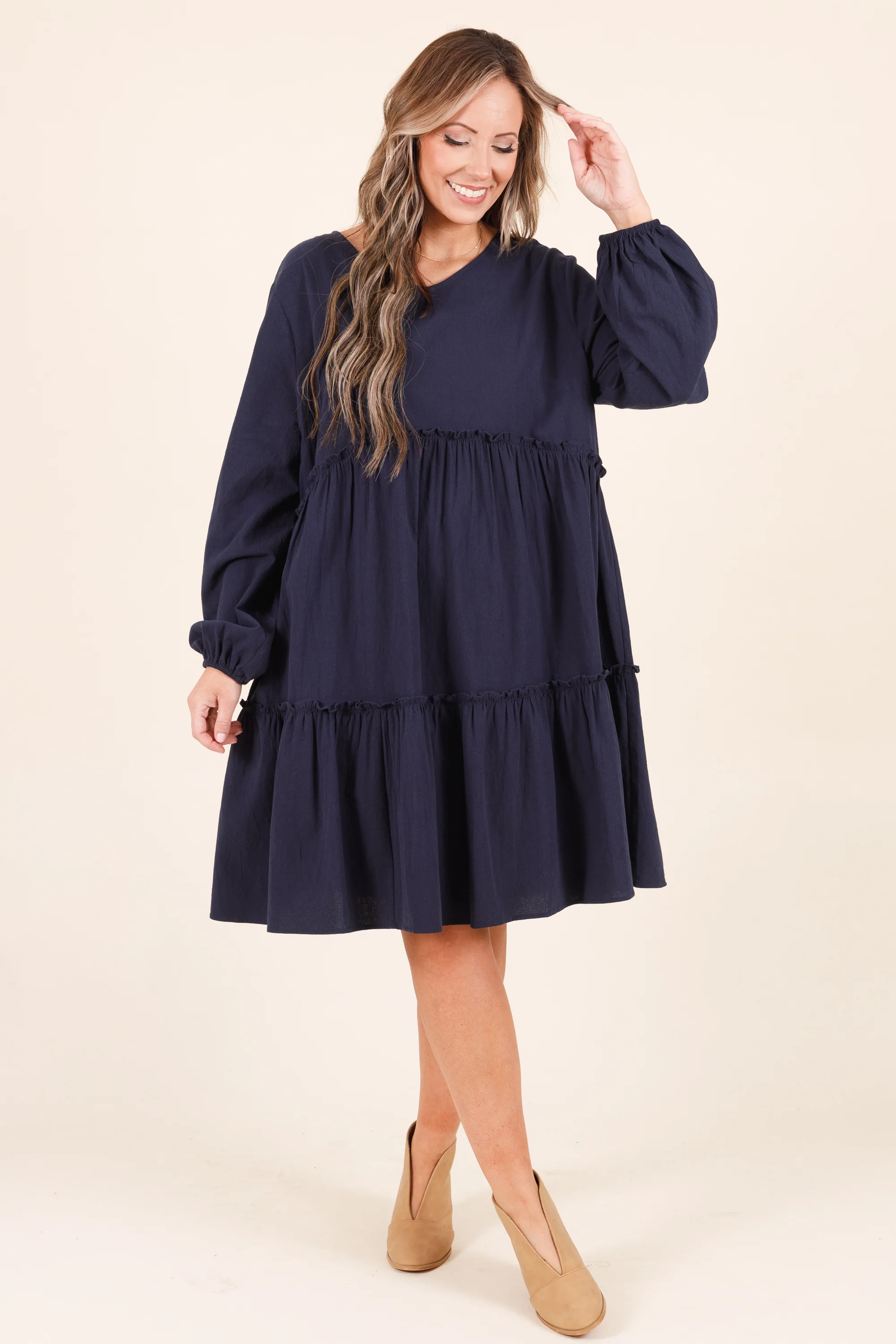 Charming Grace Dress, Navy - Giverhouse