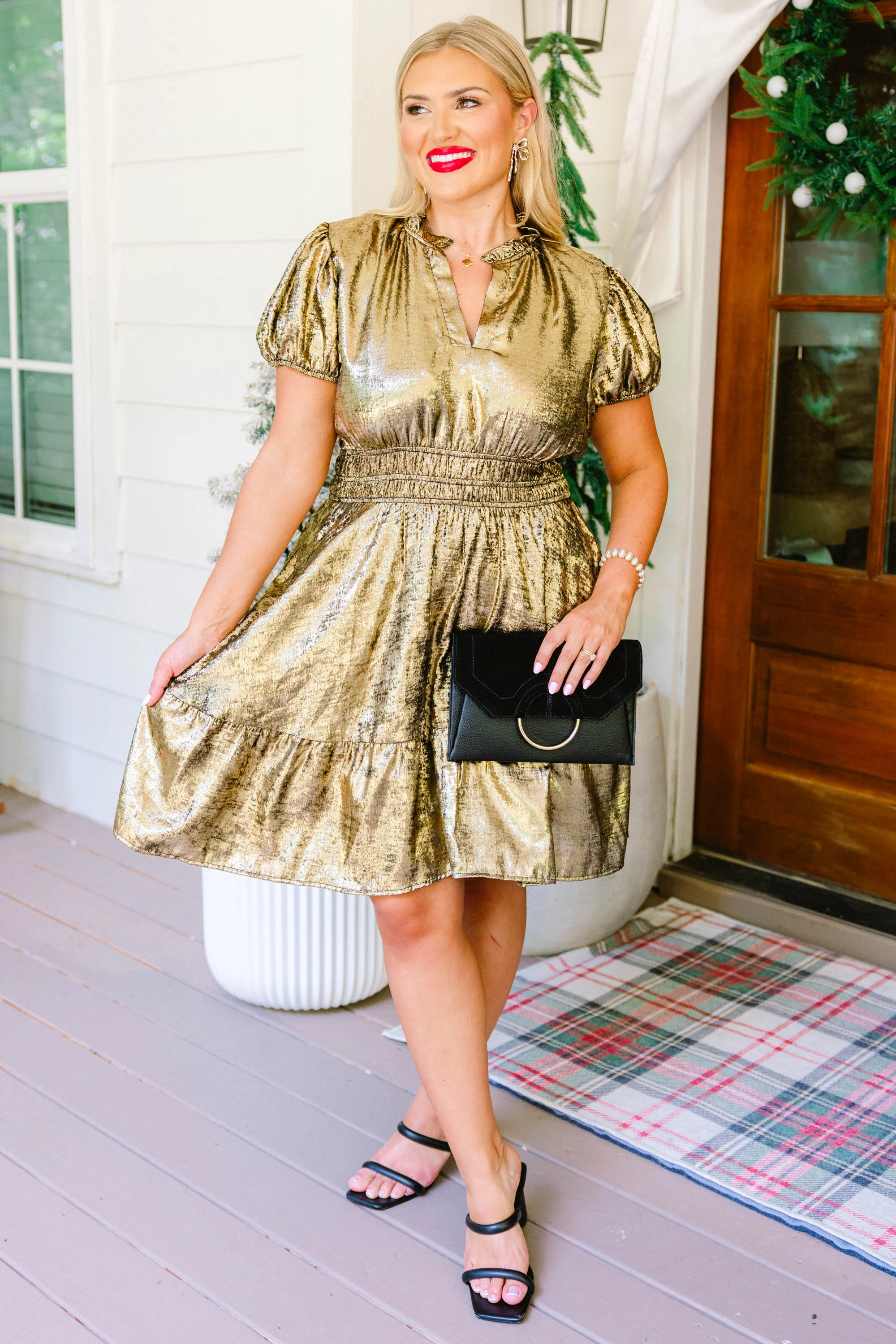 Pretty Please Dress, Gold - Giverhouse