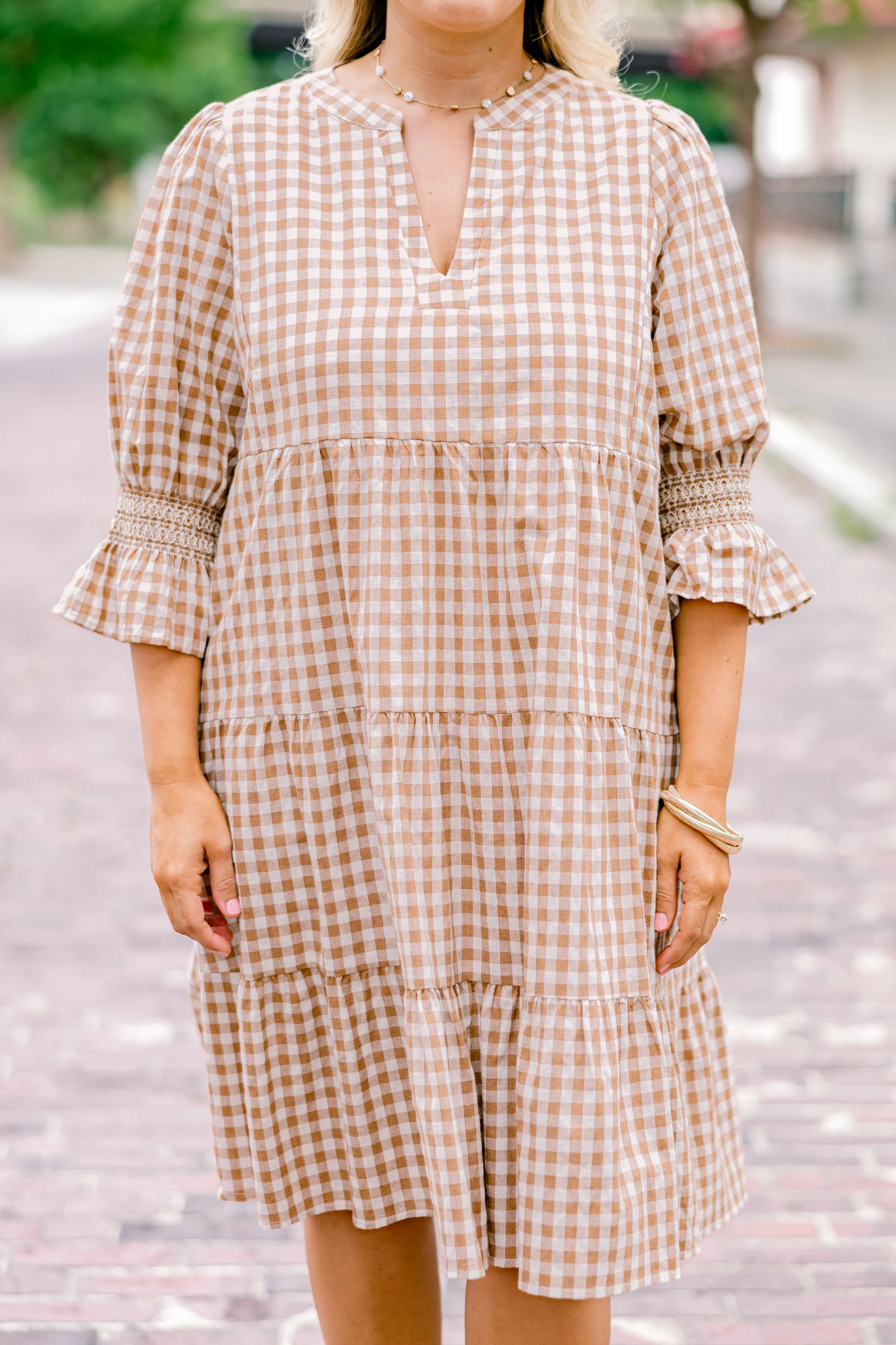 Sands Of Life Dress, Brown Gingham - Giverhouse