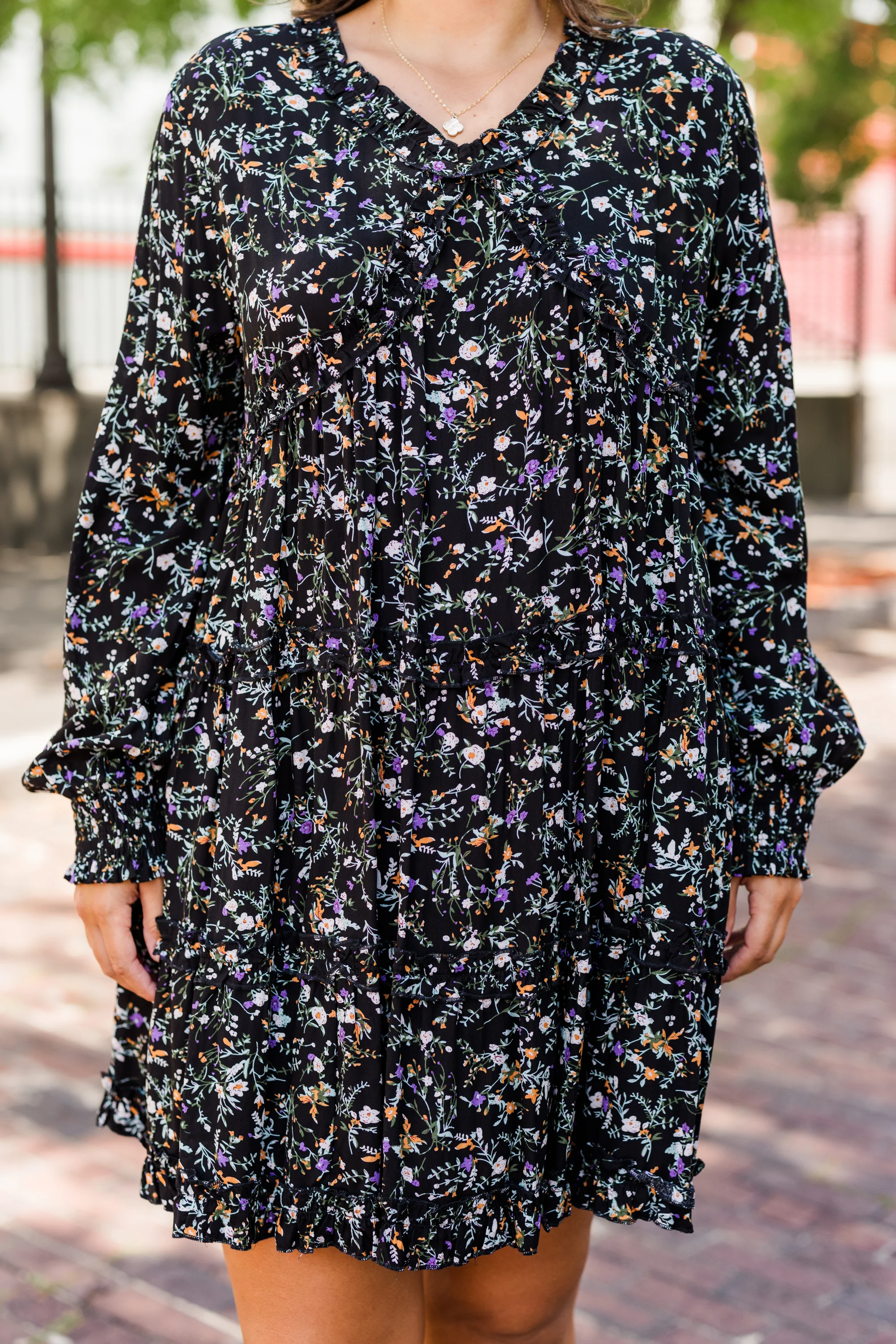 Phenomenal Florals Dress, Black - Giverhouse