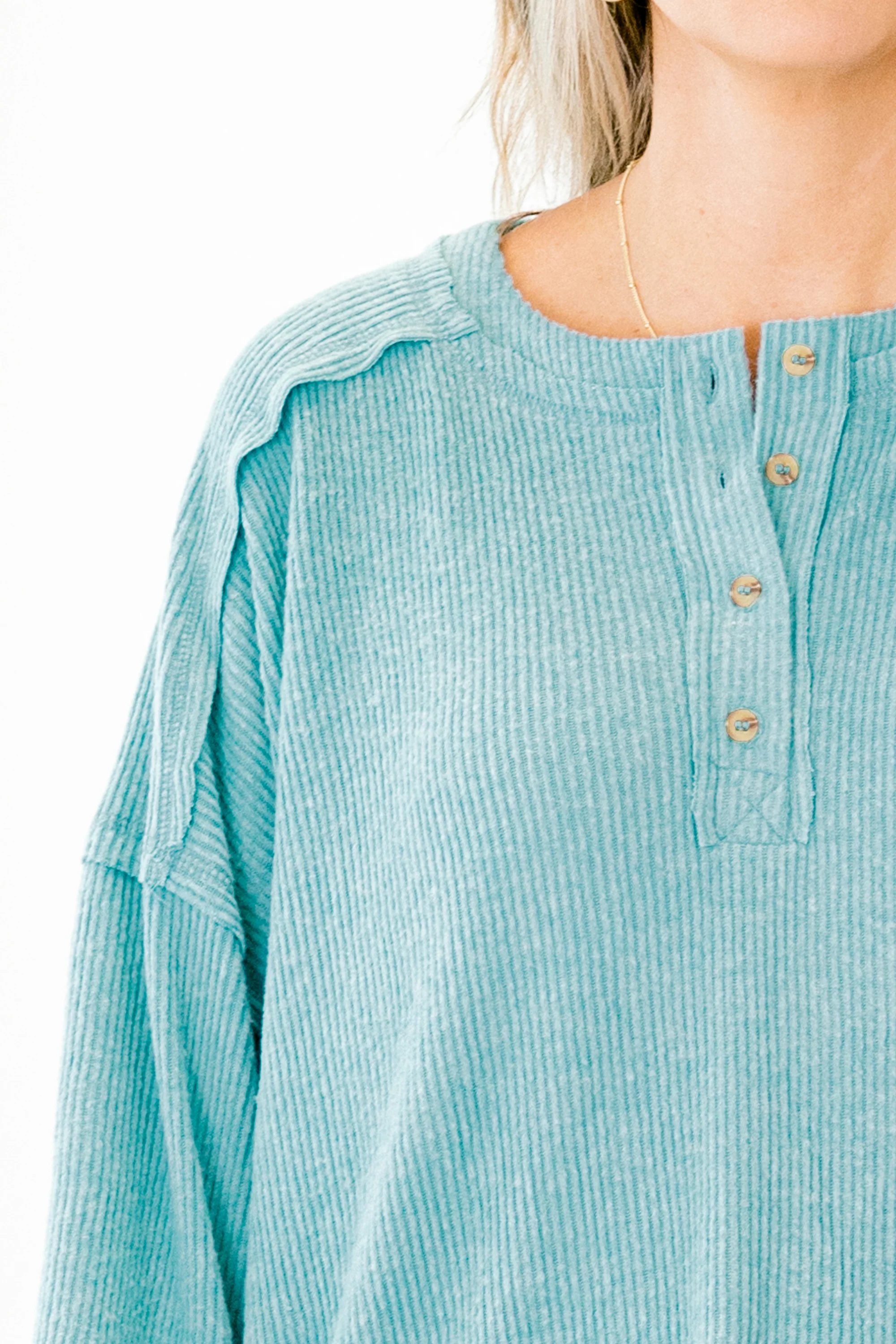 Chill Days Sweater, Dusty Teal - Giverhouse