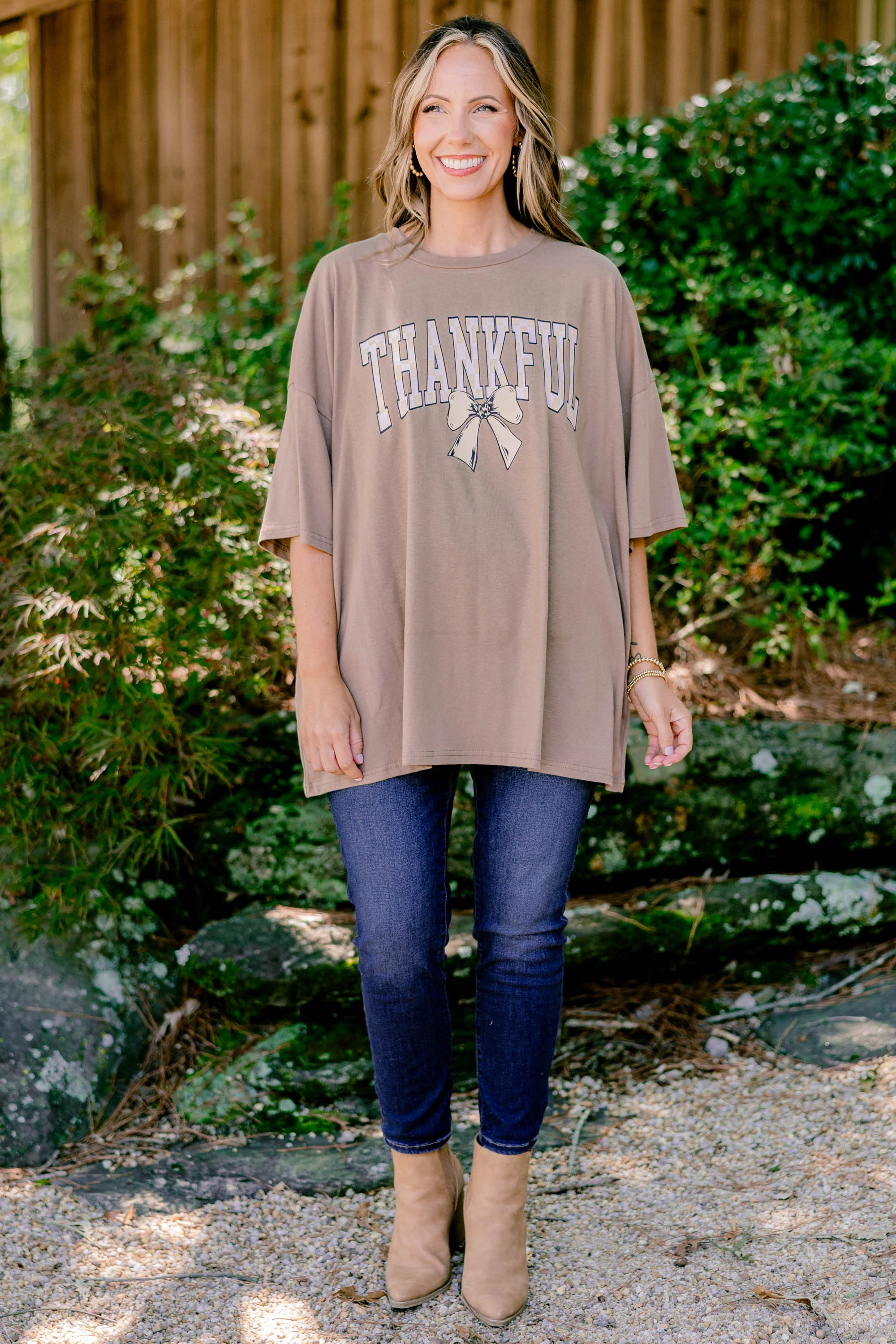 Thankful Time of Year Boyfriend Tee, Espresso - Giverhouse