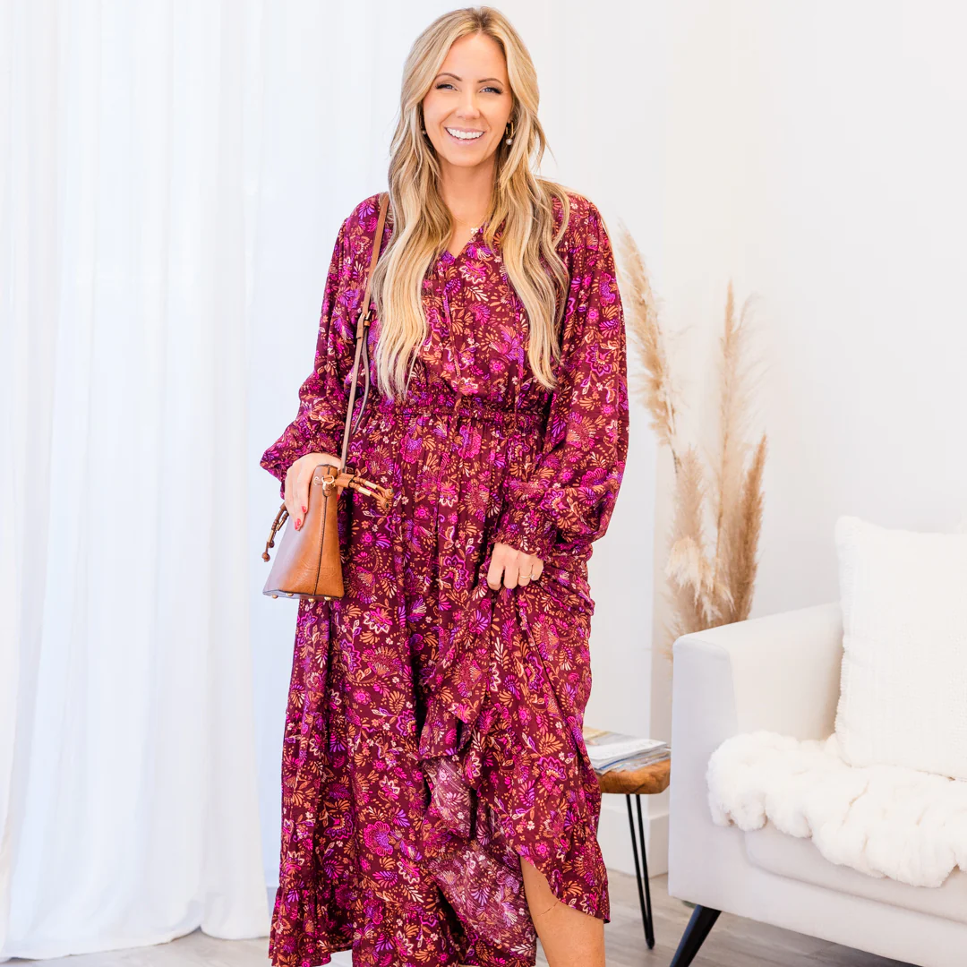 Universal Charm Dress, Violet Multi - Giverhouse