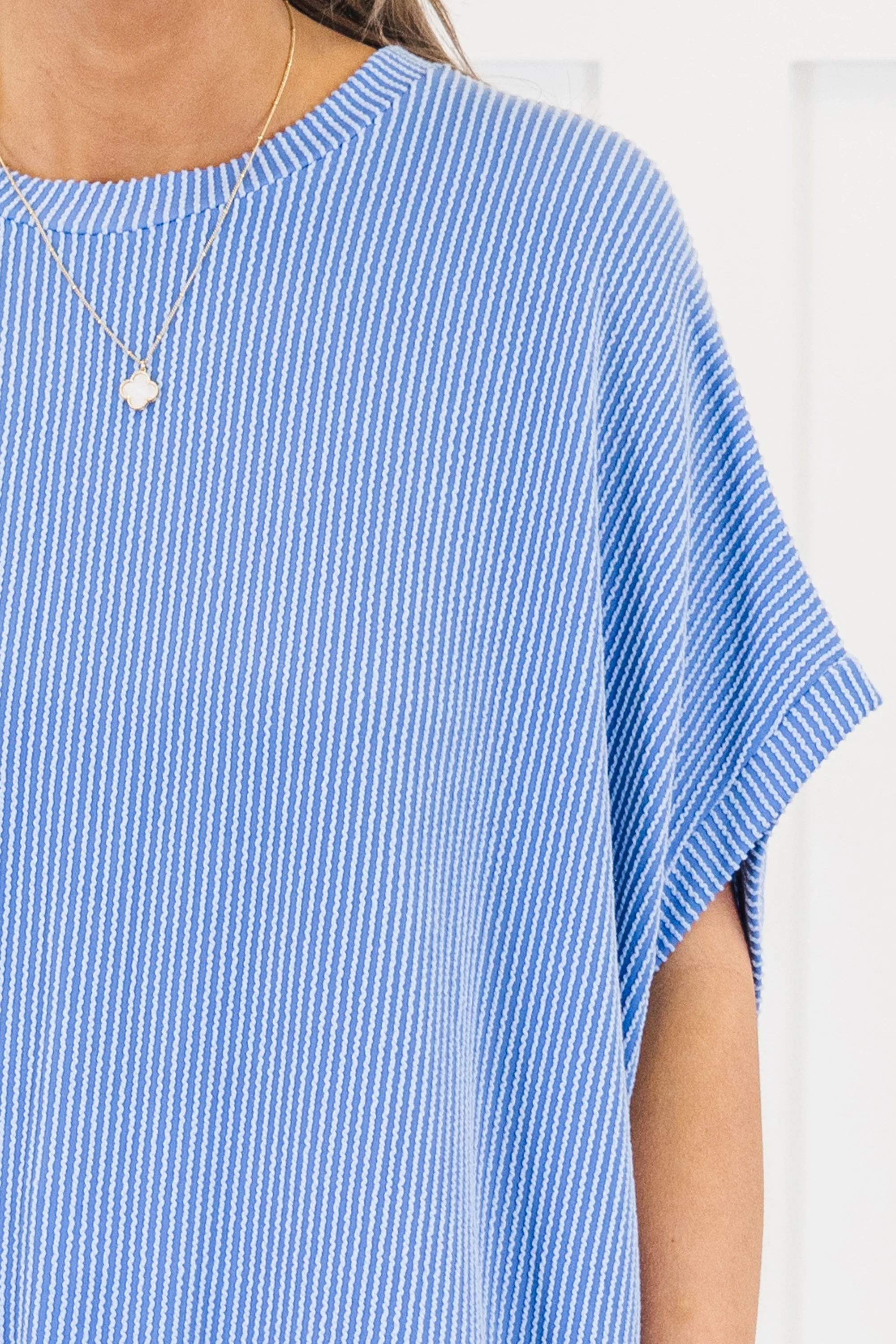 All About Knits Top, Blue - Giverhouse