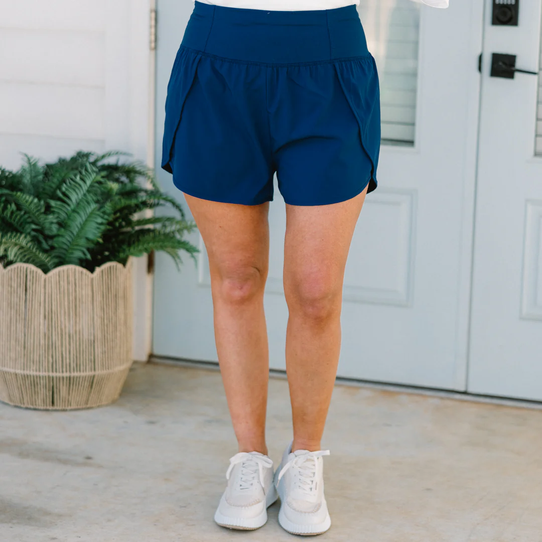 Sporty Chic Shorts, Light Navy - Giverhouse