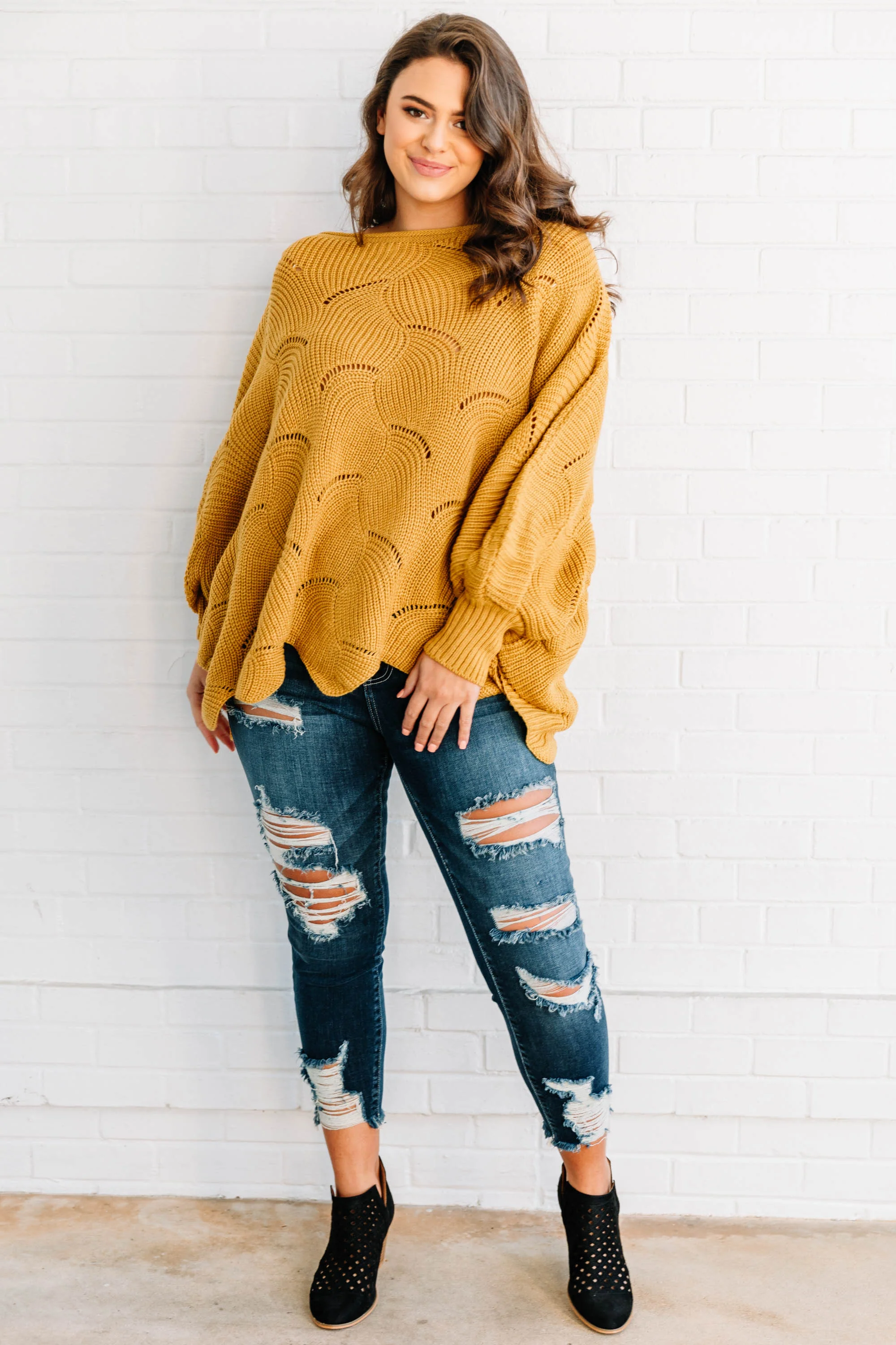 Warm Feelings Sweater, Mustard - Giverhouse